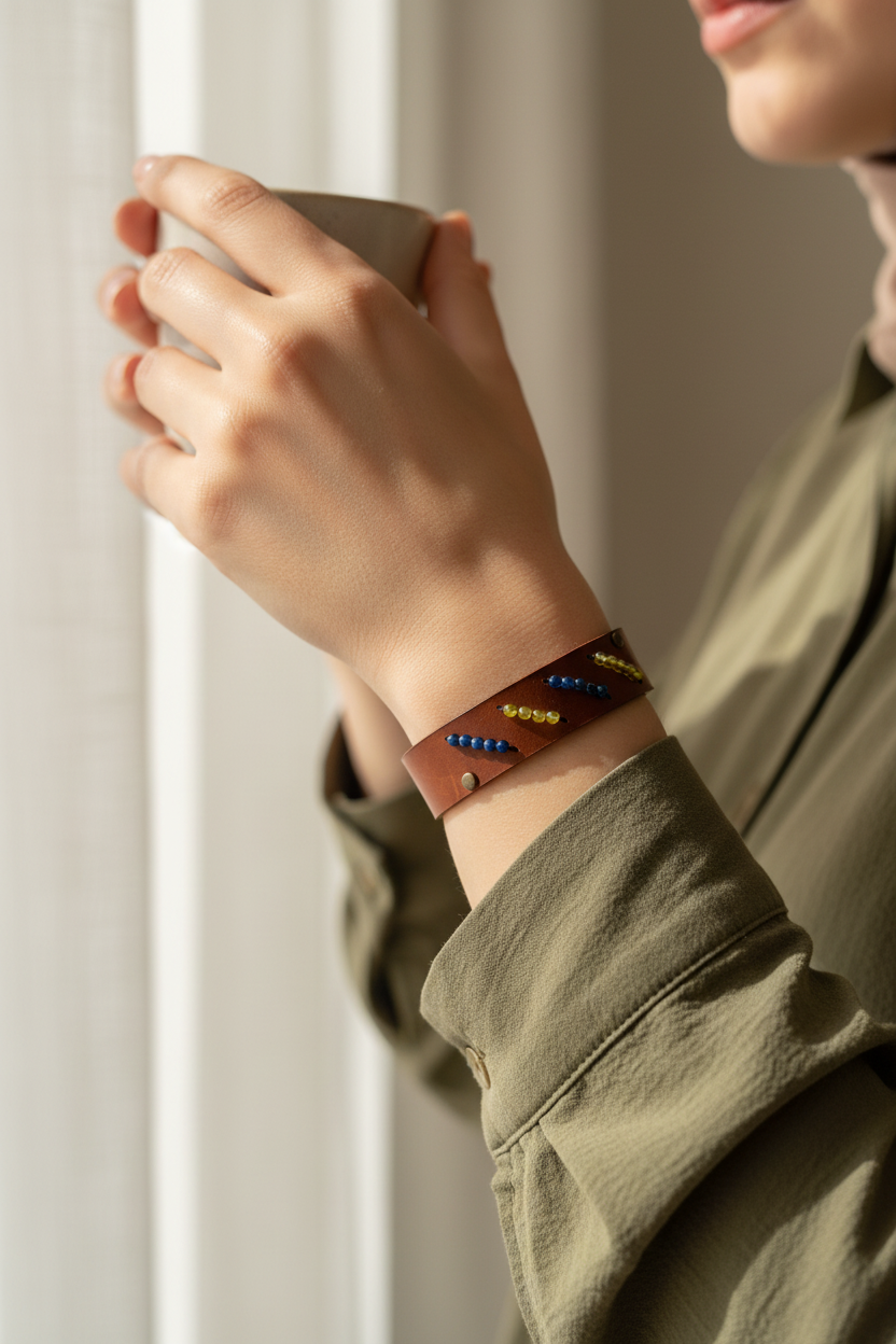 Brown bracelet with natural stones