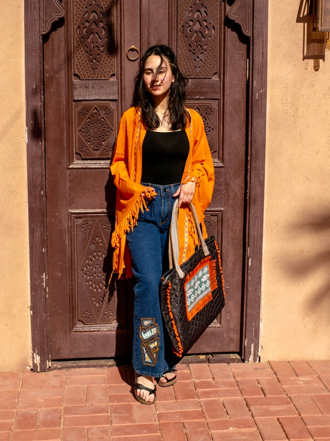 Orange Lenin cardigan