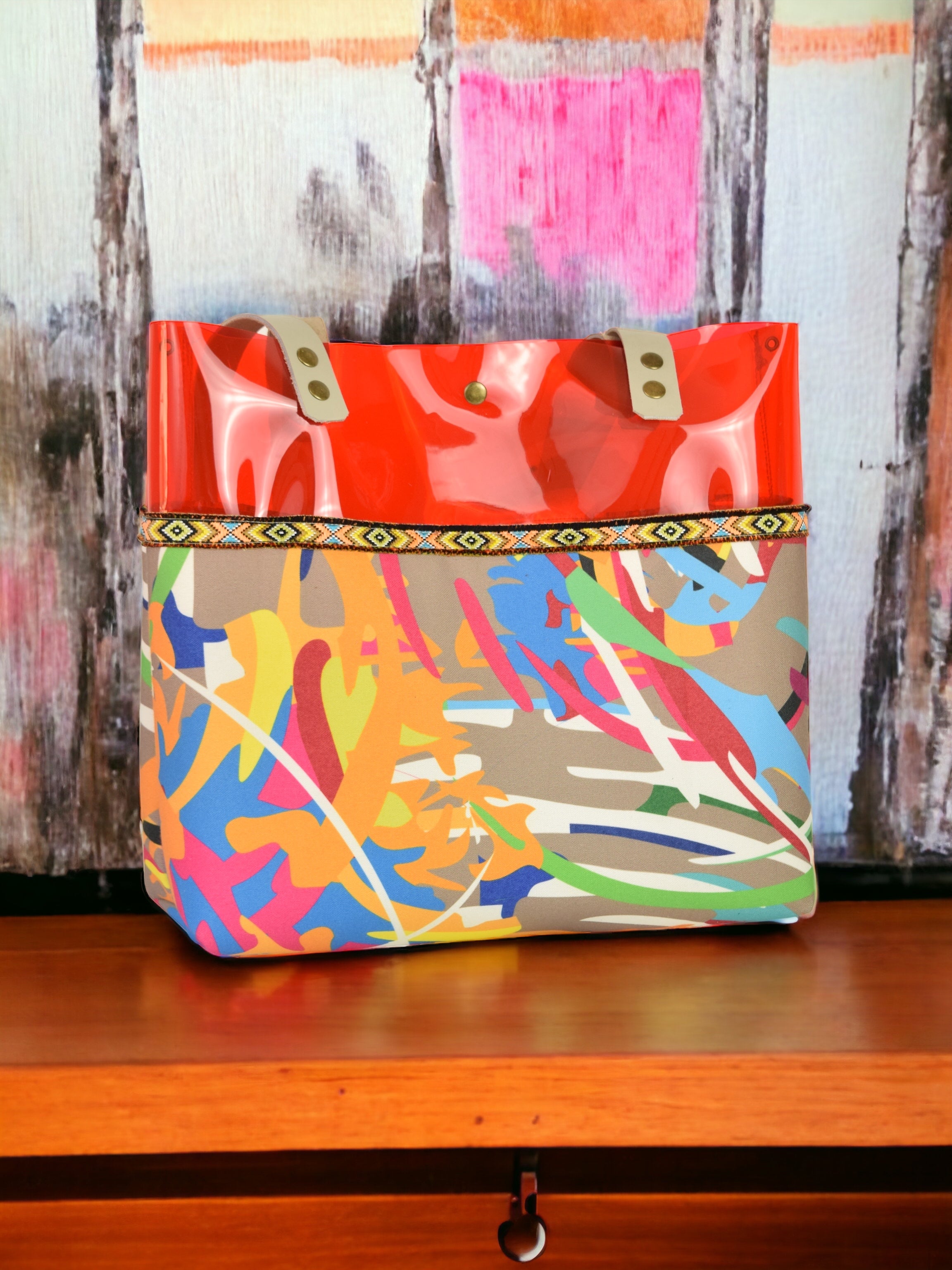 Red Colorful Transparent Bag