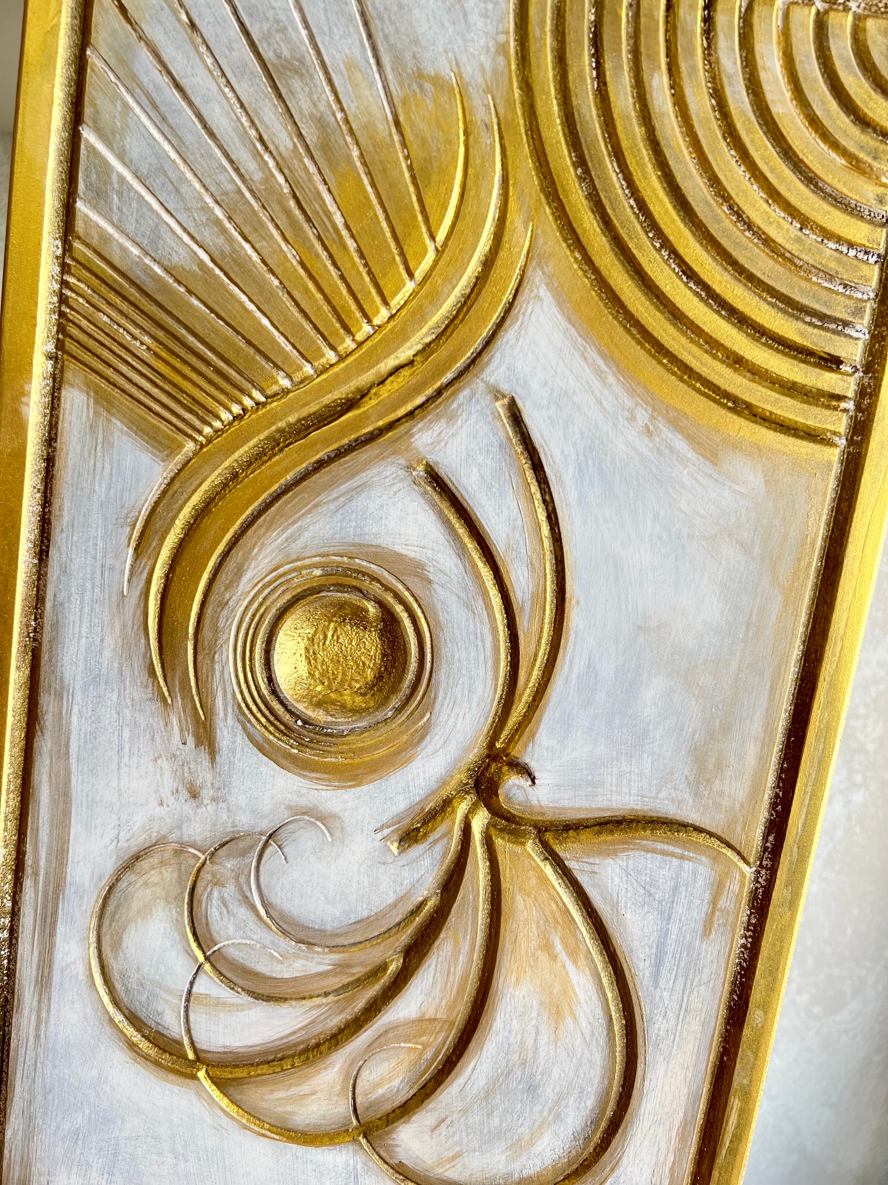 “Tajalliyat” Triptych - Gold Wall Art by Mayada Soliman | AWM028