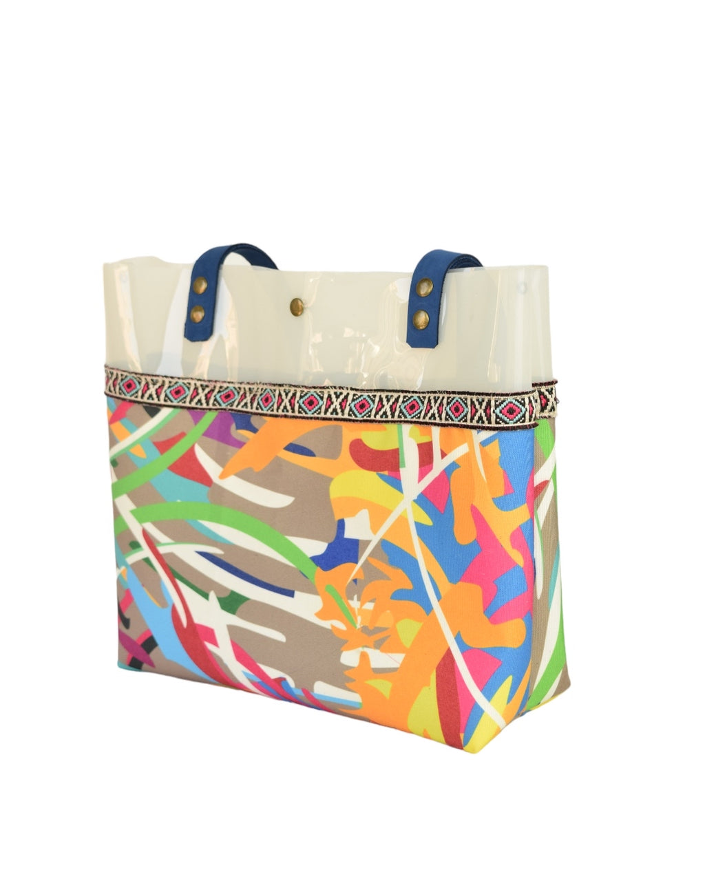White Colorful Transparent Bag