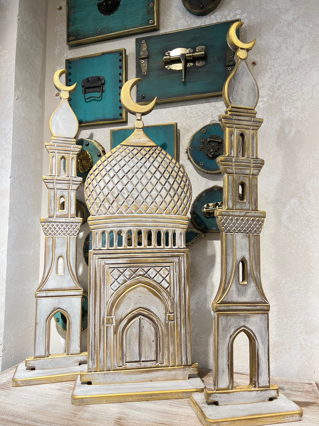 Noor Al Mihrab Set in white | Handmade Ramadan Decore
