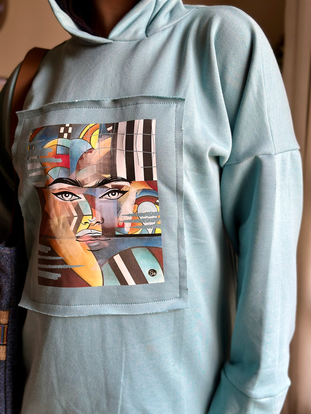 Ocean blue Abstract Hoodie