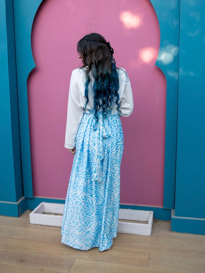 Baby Blue Satin Dress One Size