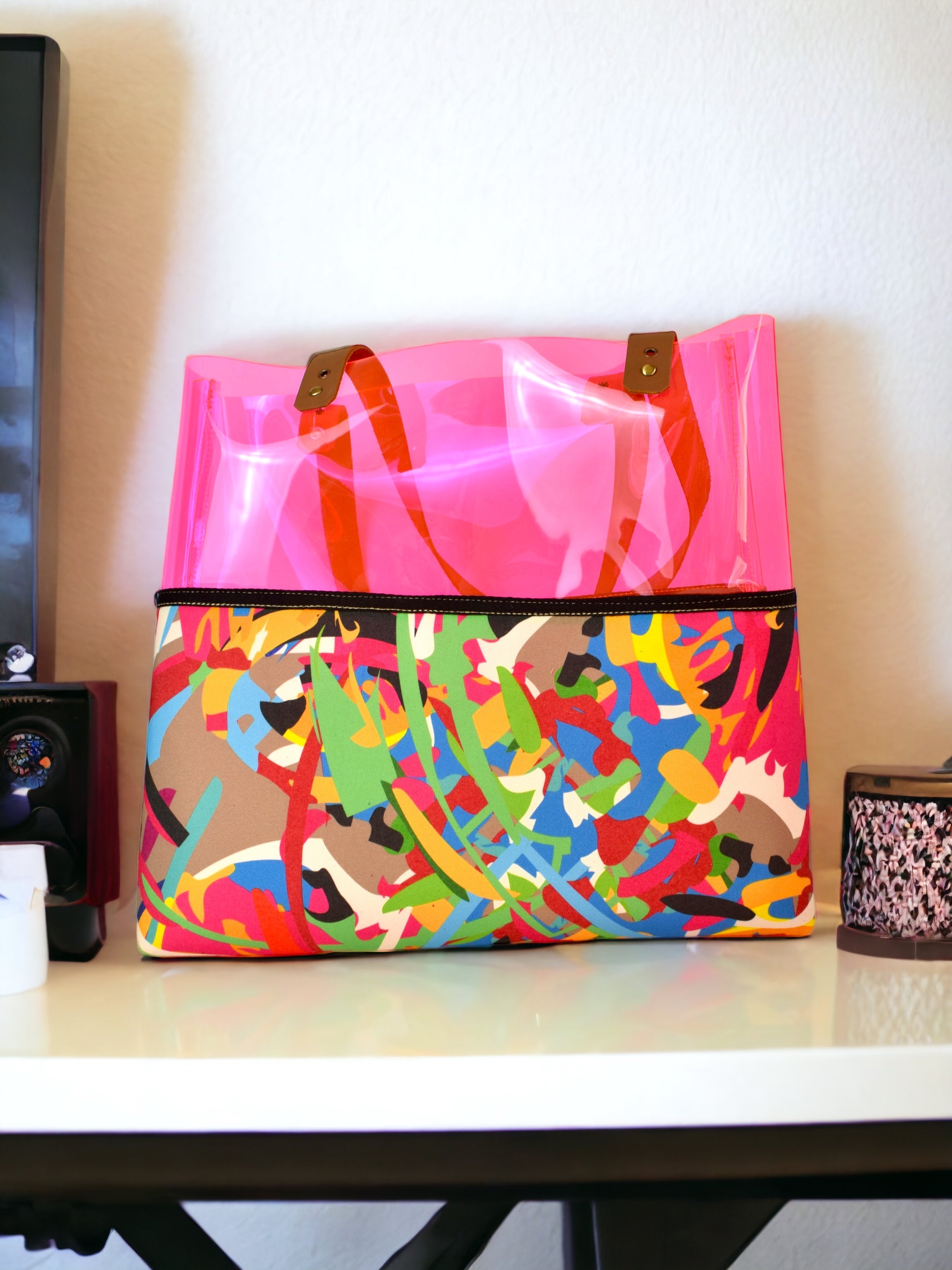 Pink Colorful Transparent Bag