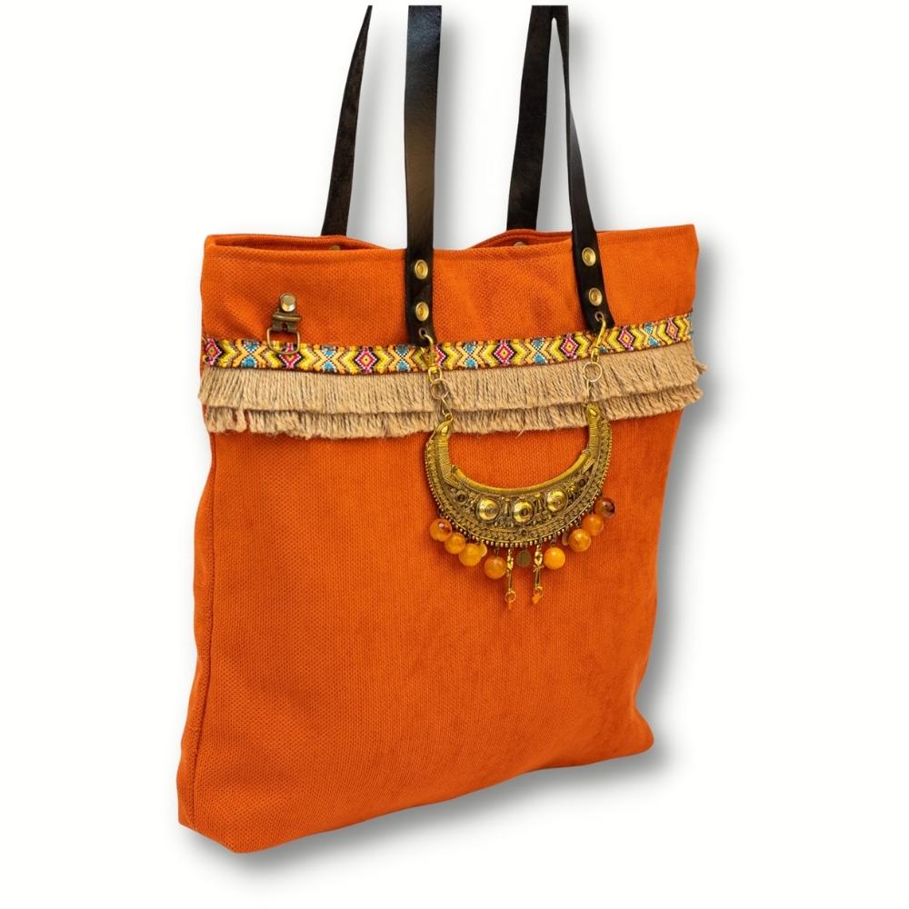 orange accessories bag