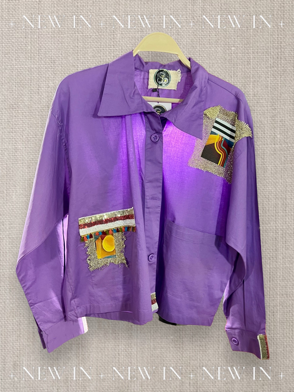 Purple Hand Made Crop Shirt
