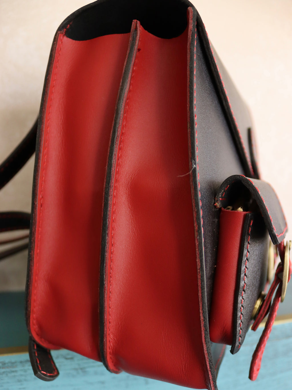 Backpack black x red