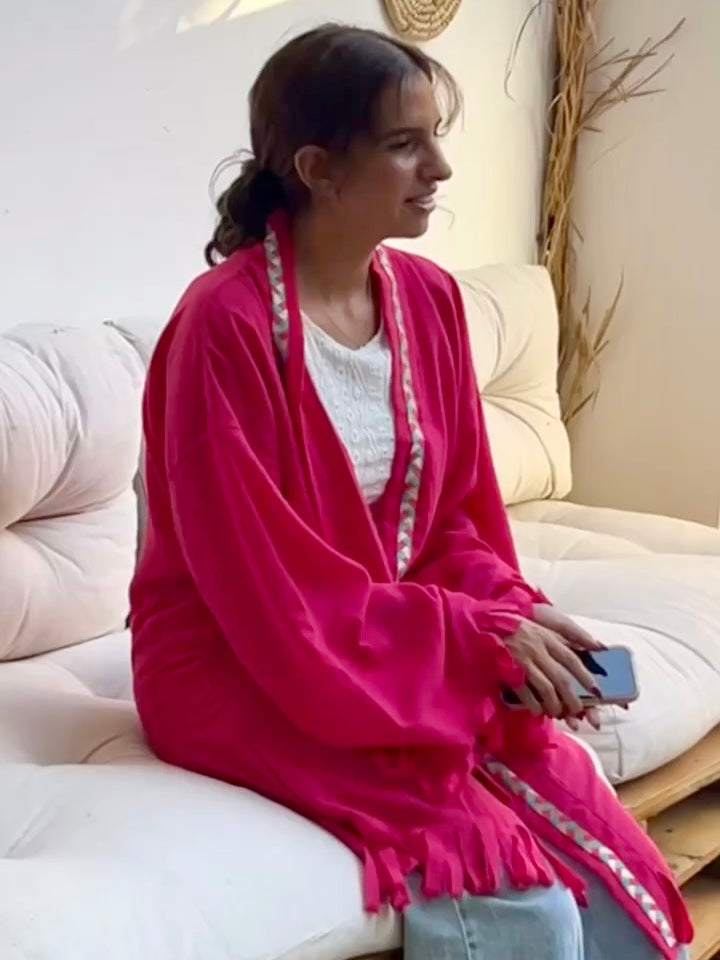 Flowery Linen Cardigan