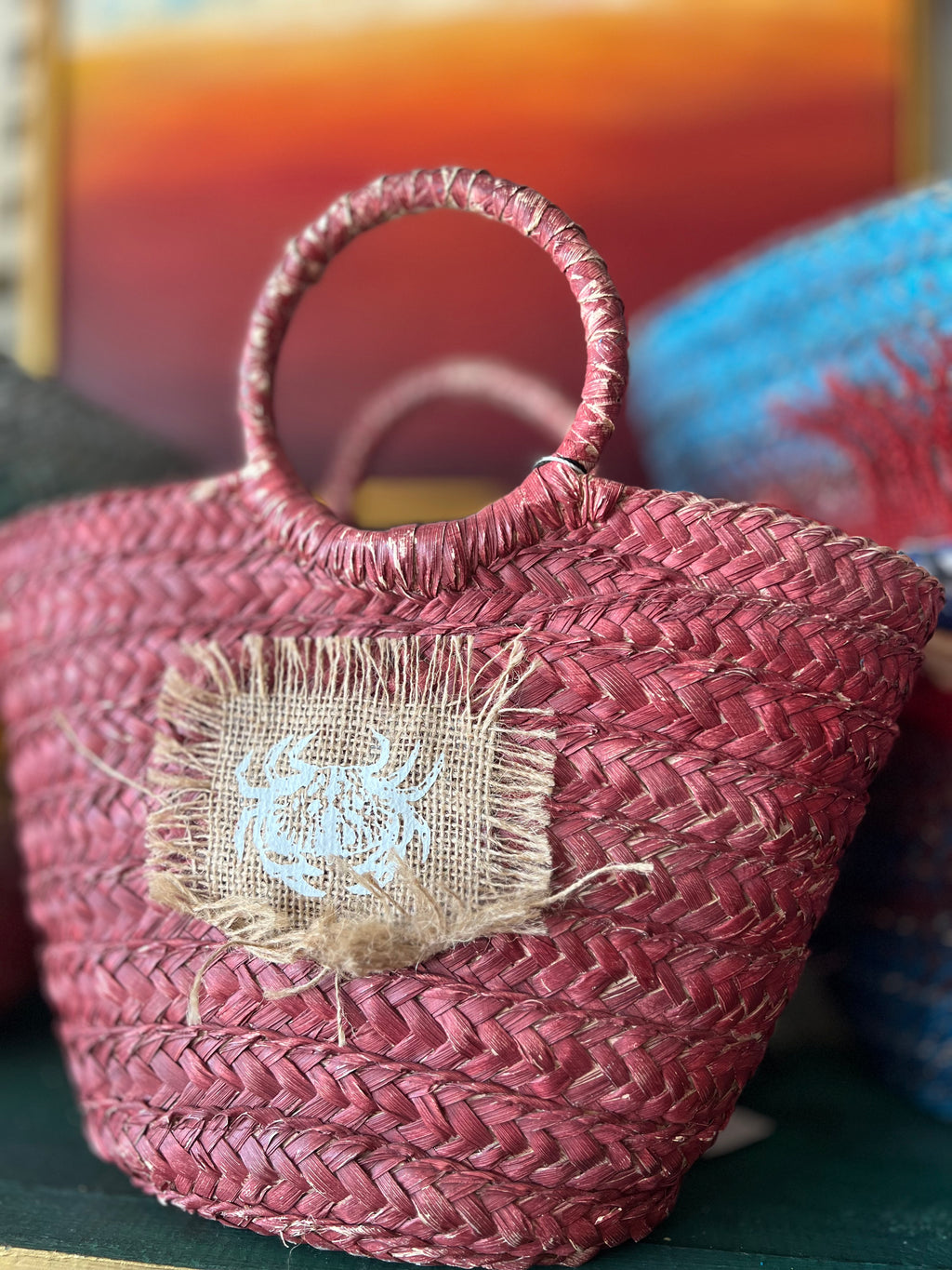 Wicker Bag Printed | Medium size