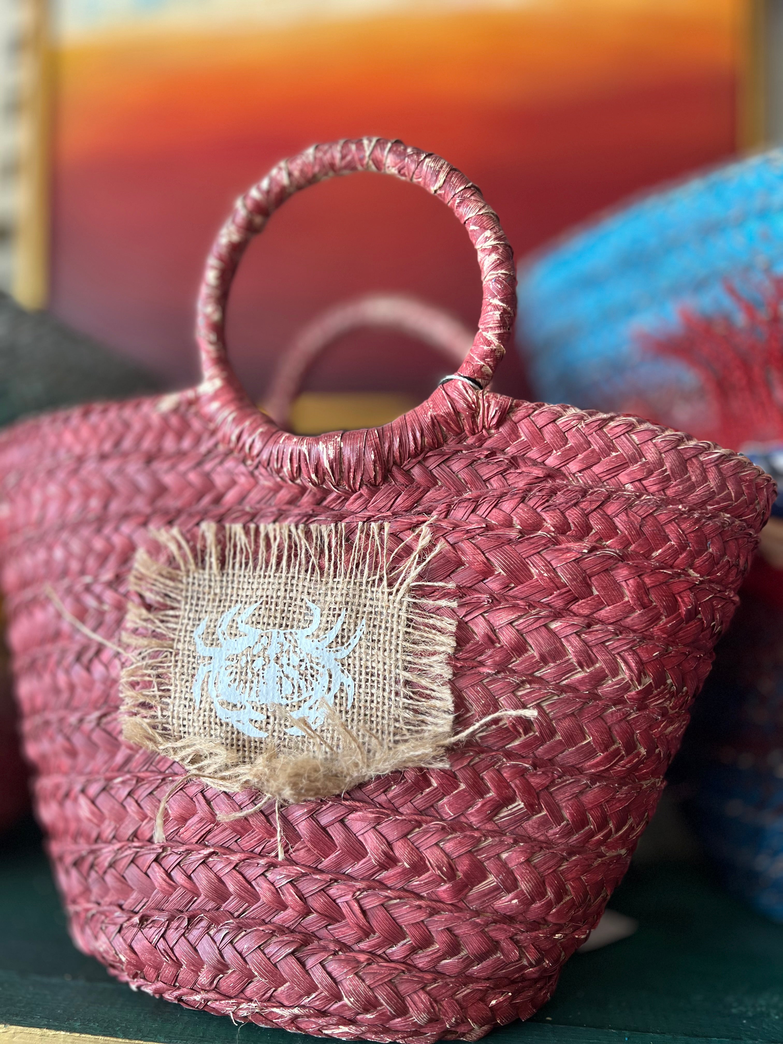 Wicker Bag Printed | Medium size