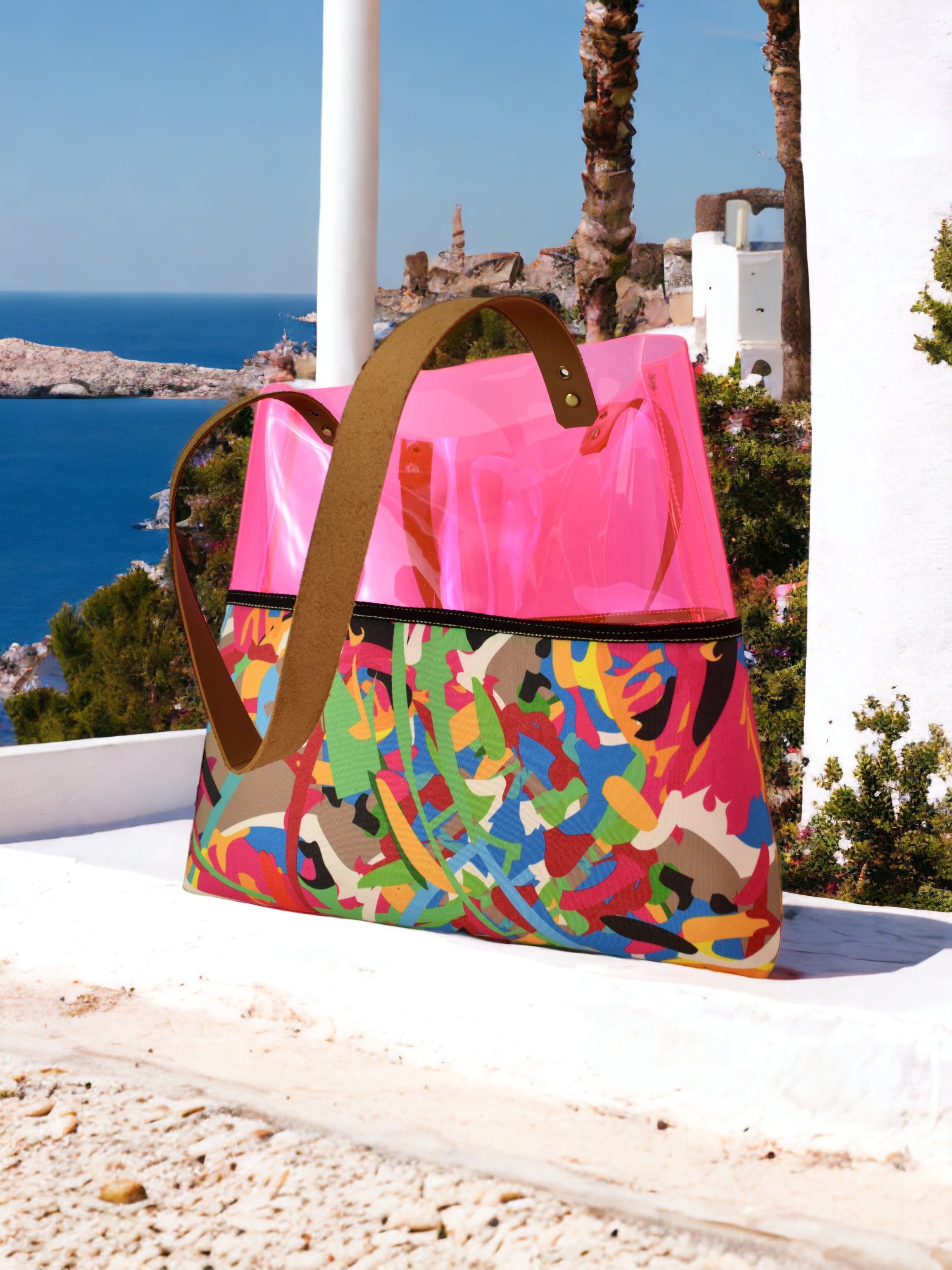 Pink Colorful Transparent Bag