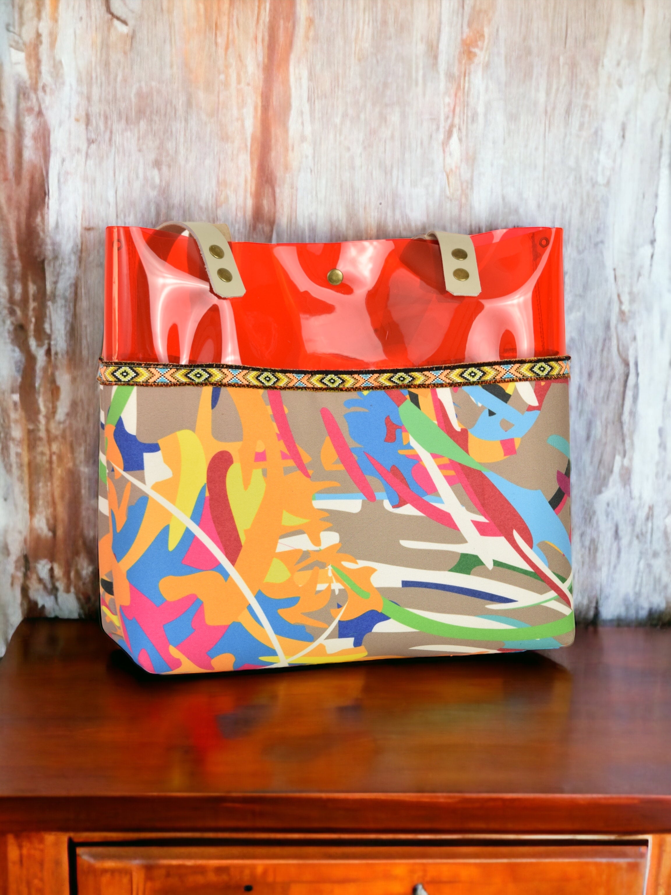 Red Colorful Transparent Bag