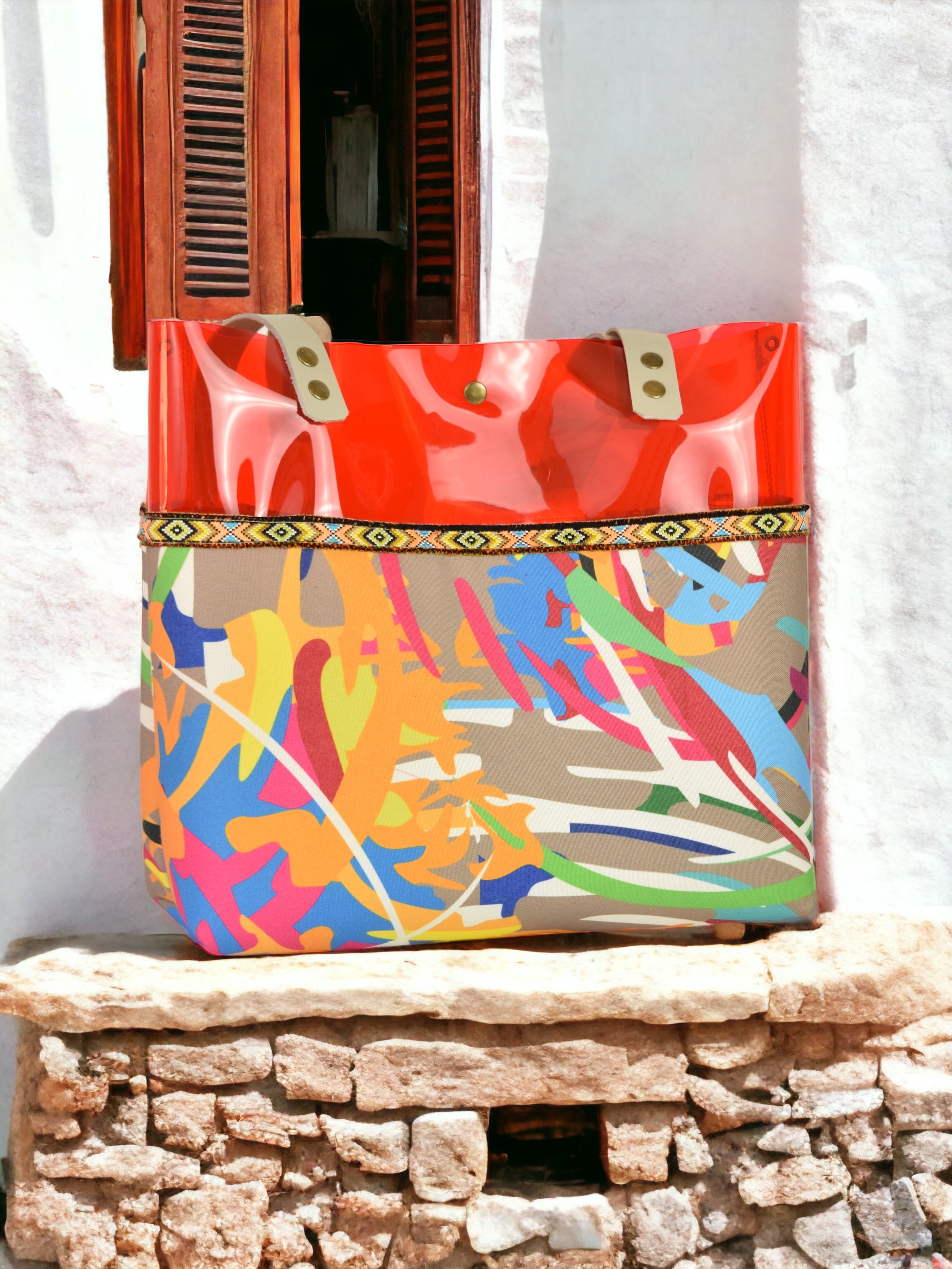 Red Colorful Transparent Bag