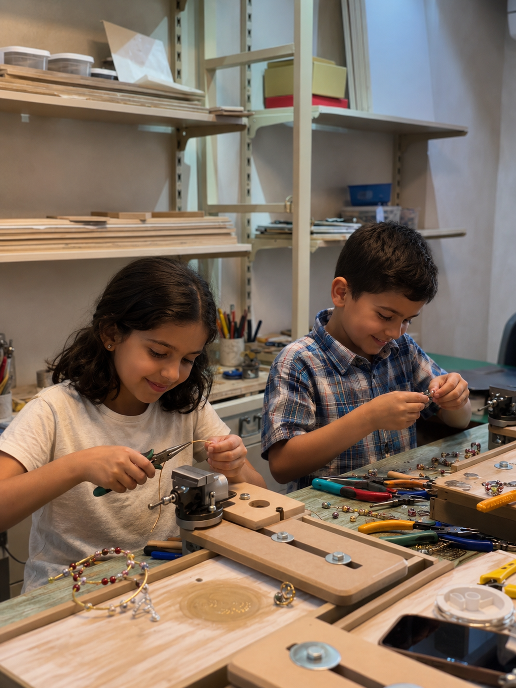 Wire jewelry making workshop للاطفال من 8-11)