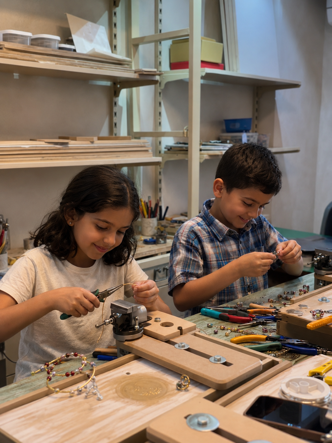 Wire jewelry making workshop للاطفال من 8-11)