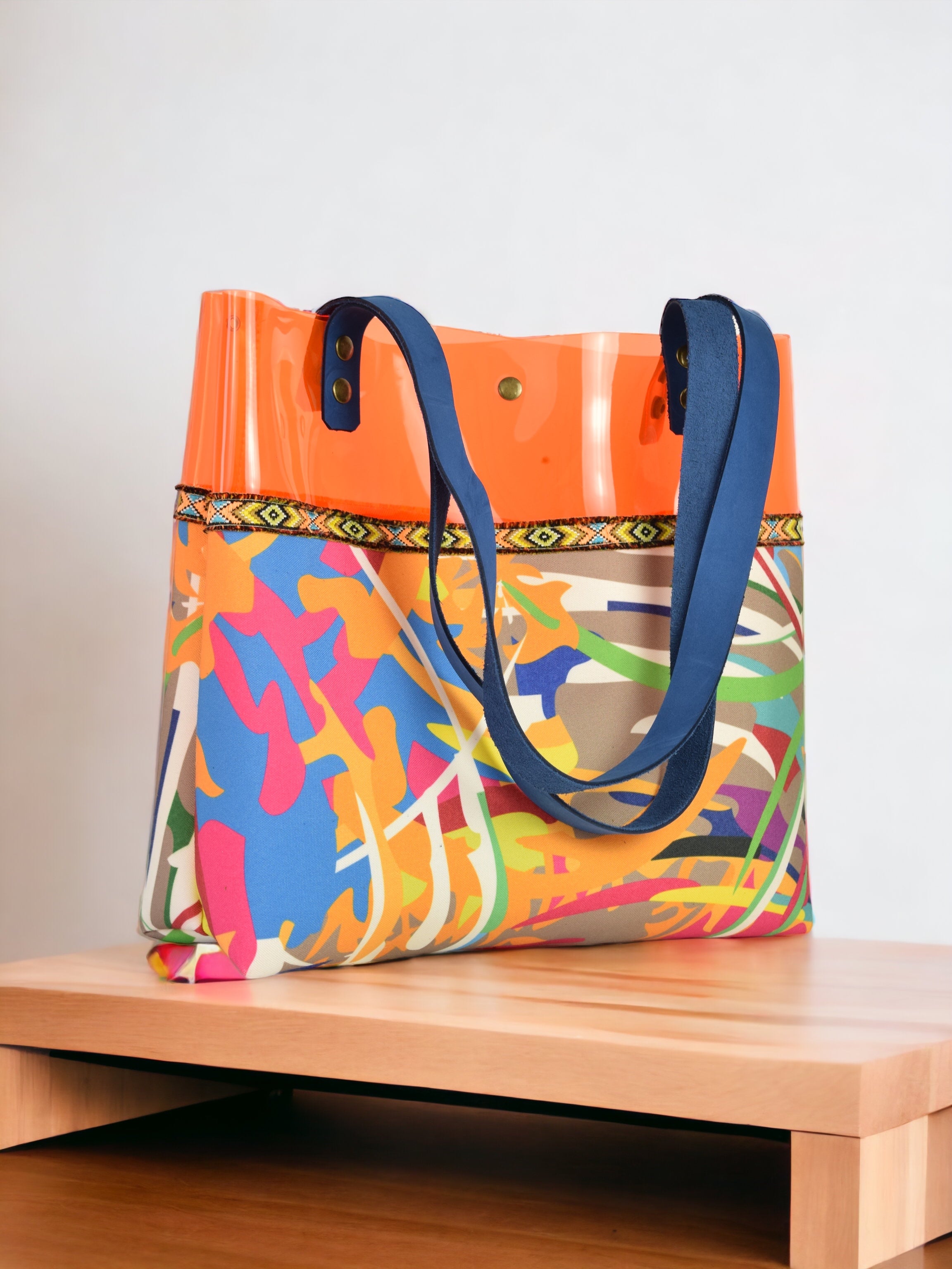 Orange Colorful Transparent Bag
