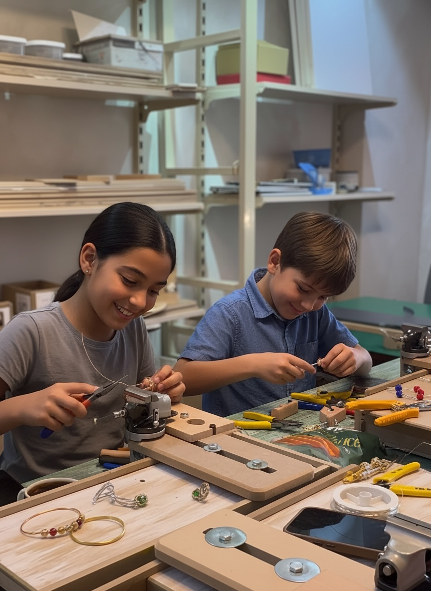 Wire jewelry making workshop للاطفال من 8-11)