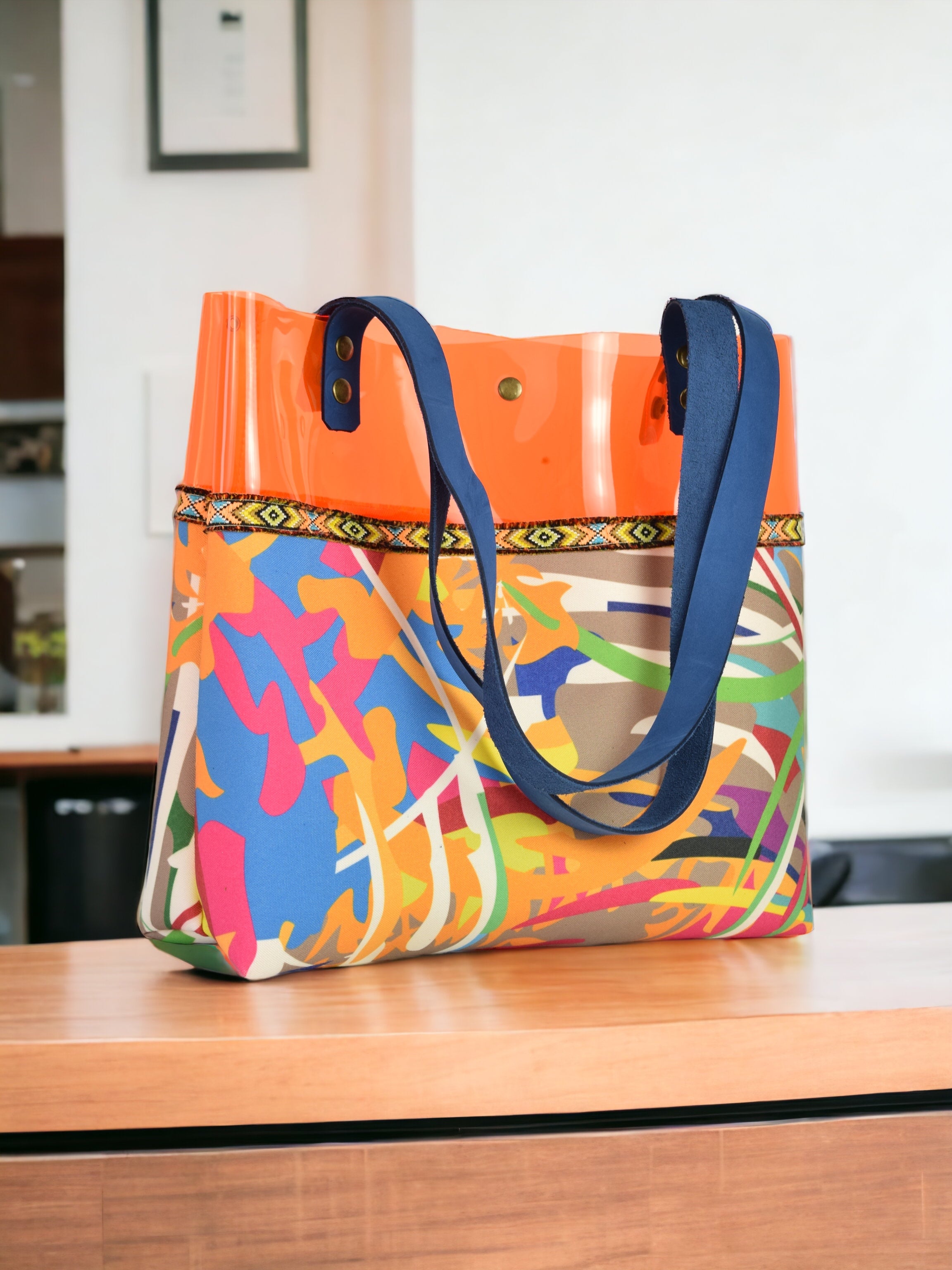 Orange Colorful Transparent Bag