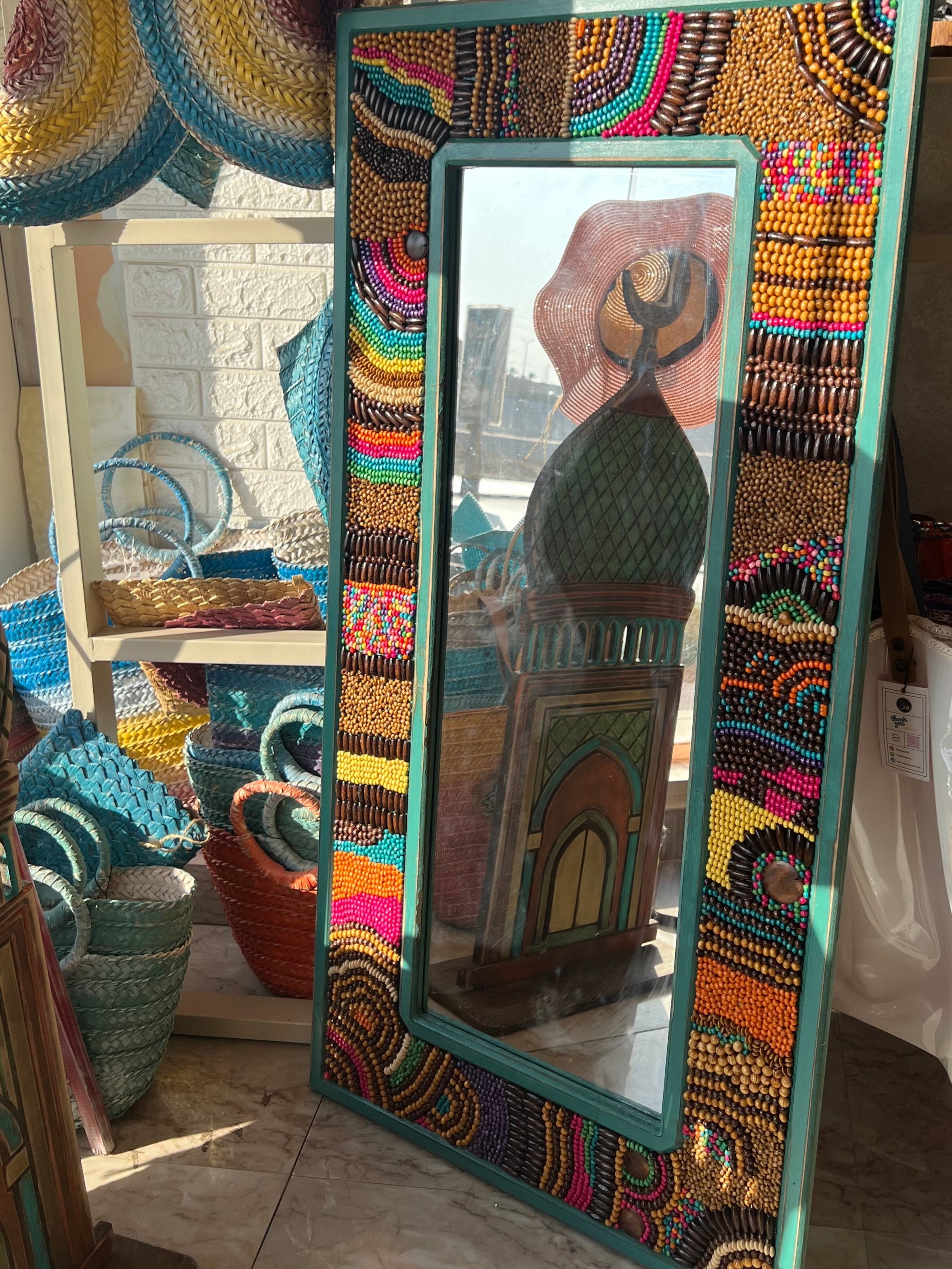 Teal mosaic mirror - 80*140 cm Design 2