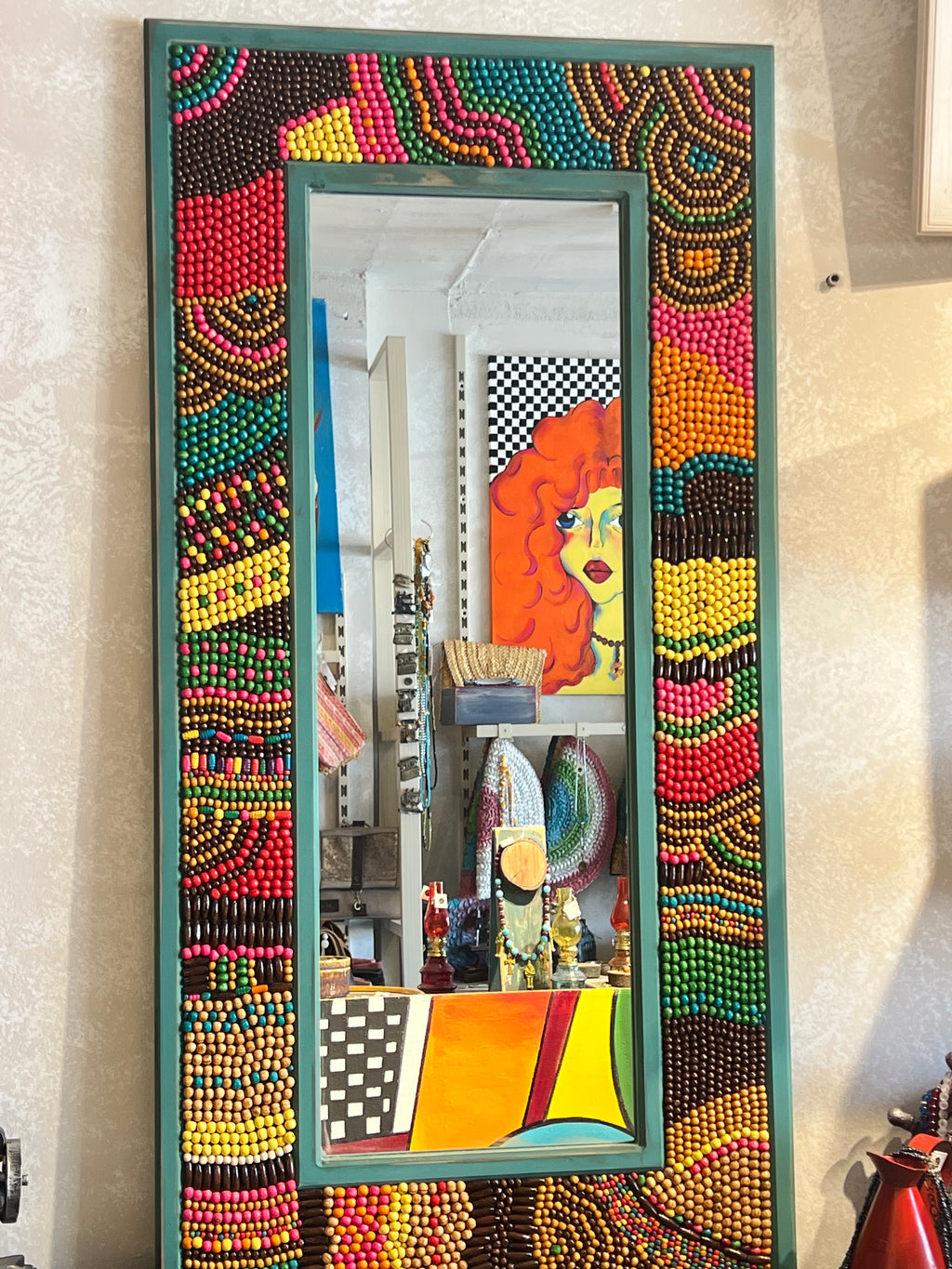 Teal mosaic mirror - Large