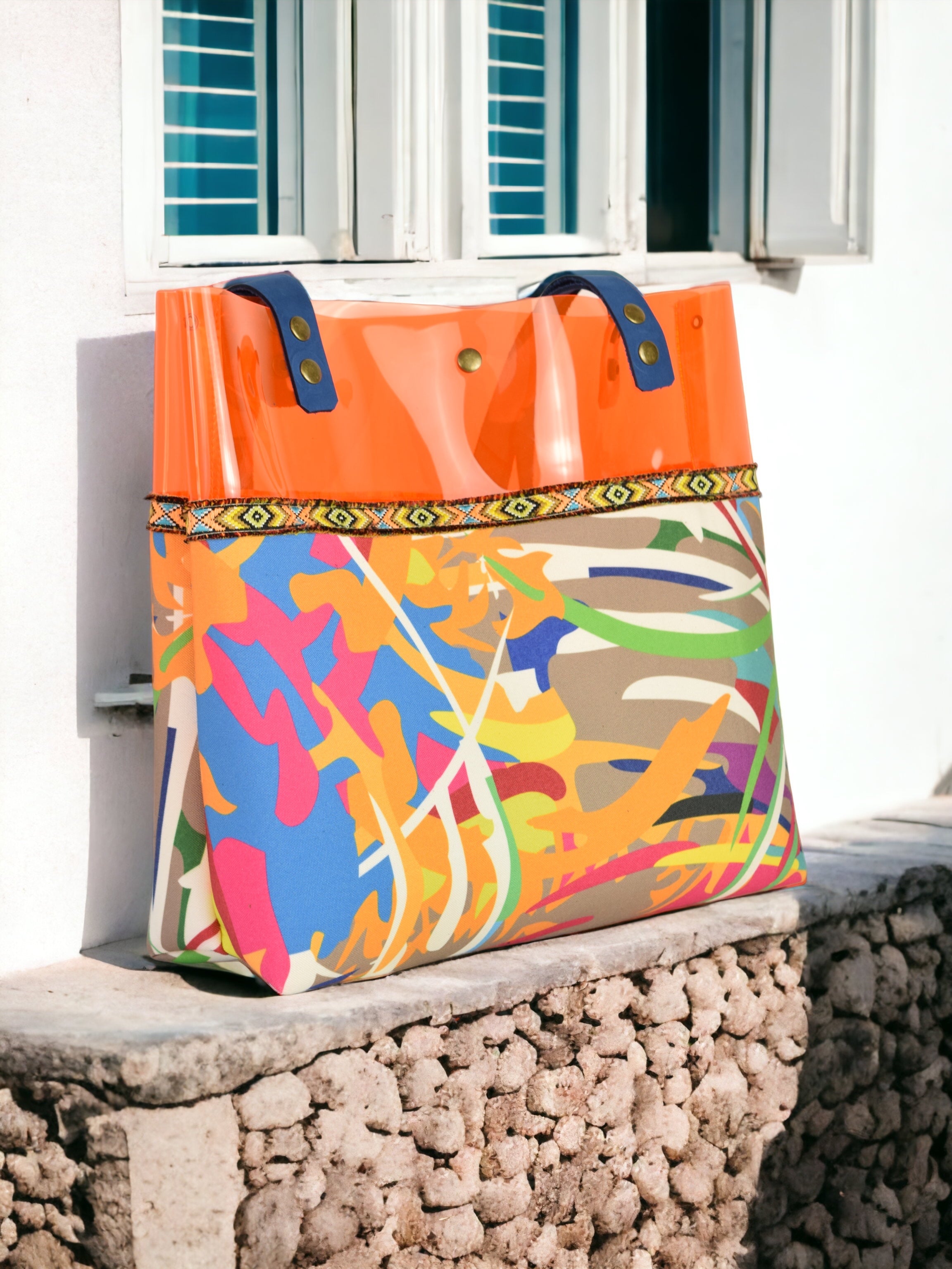 Orange Colorful Transparent Bag