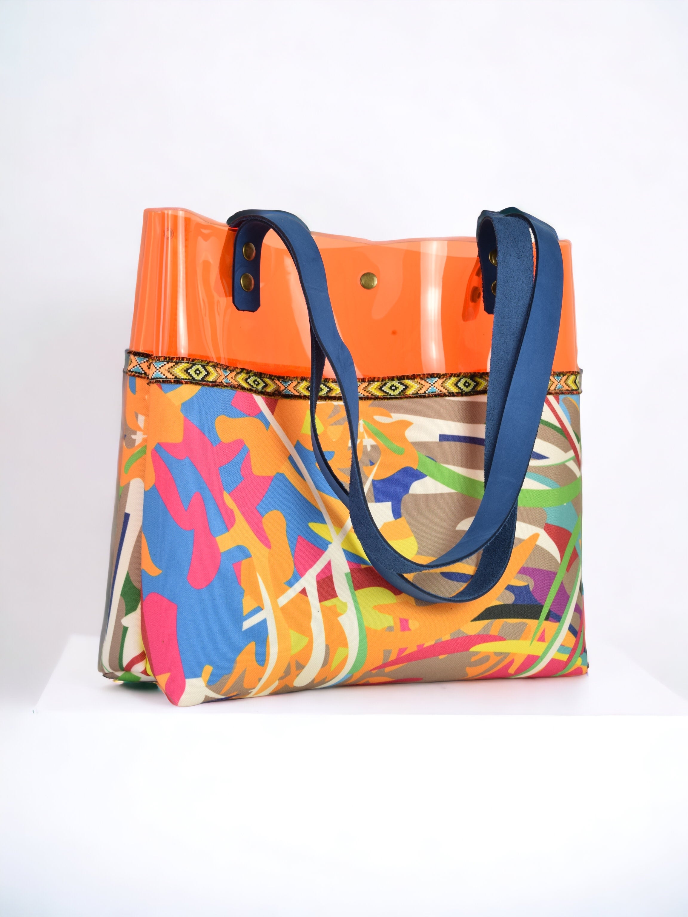 Orange Colorful Transparent Bag