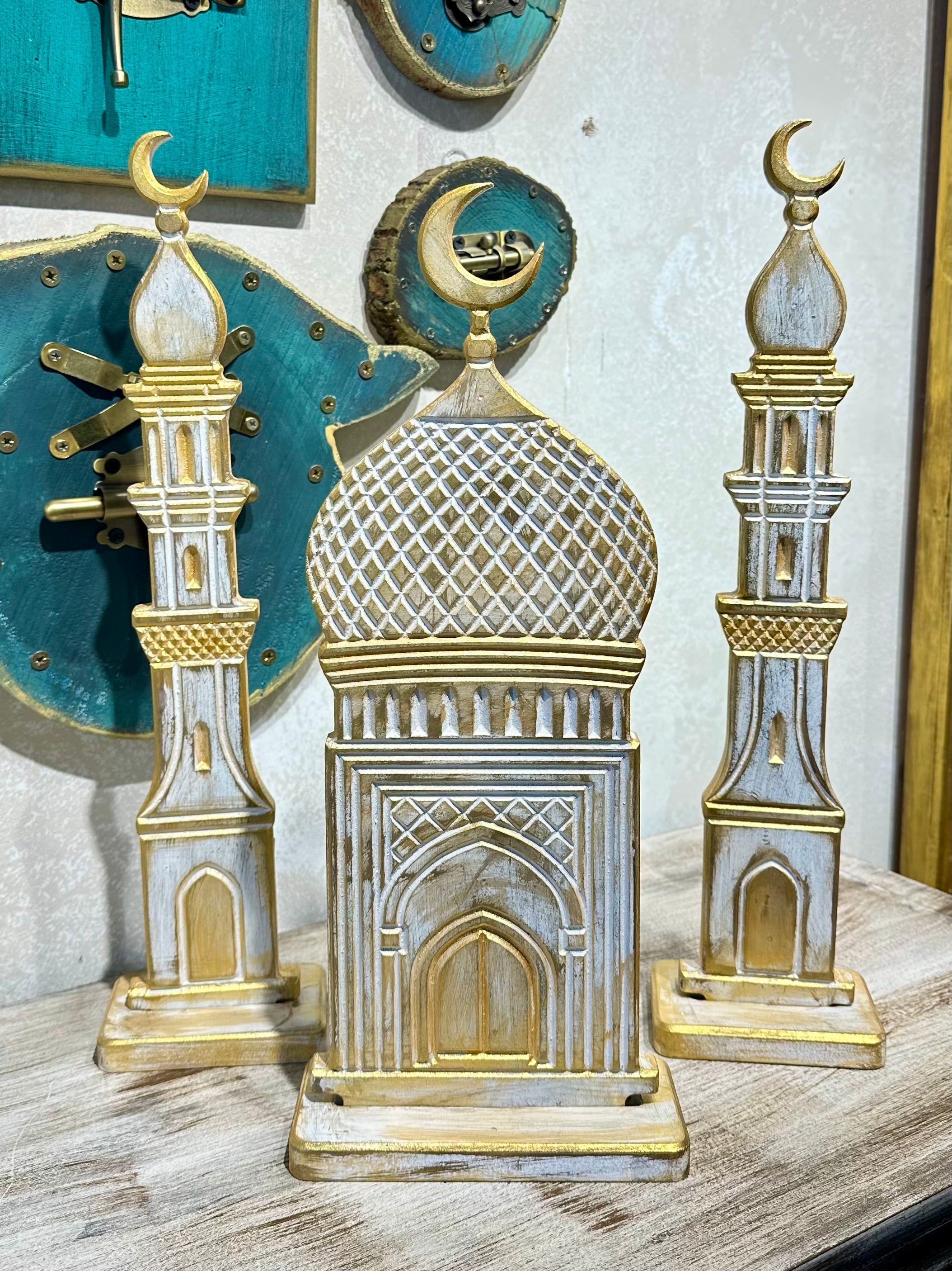Small Noor Al Mihrab Set in white | Handmade Ramadan Decore