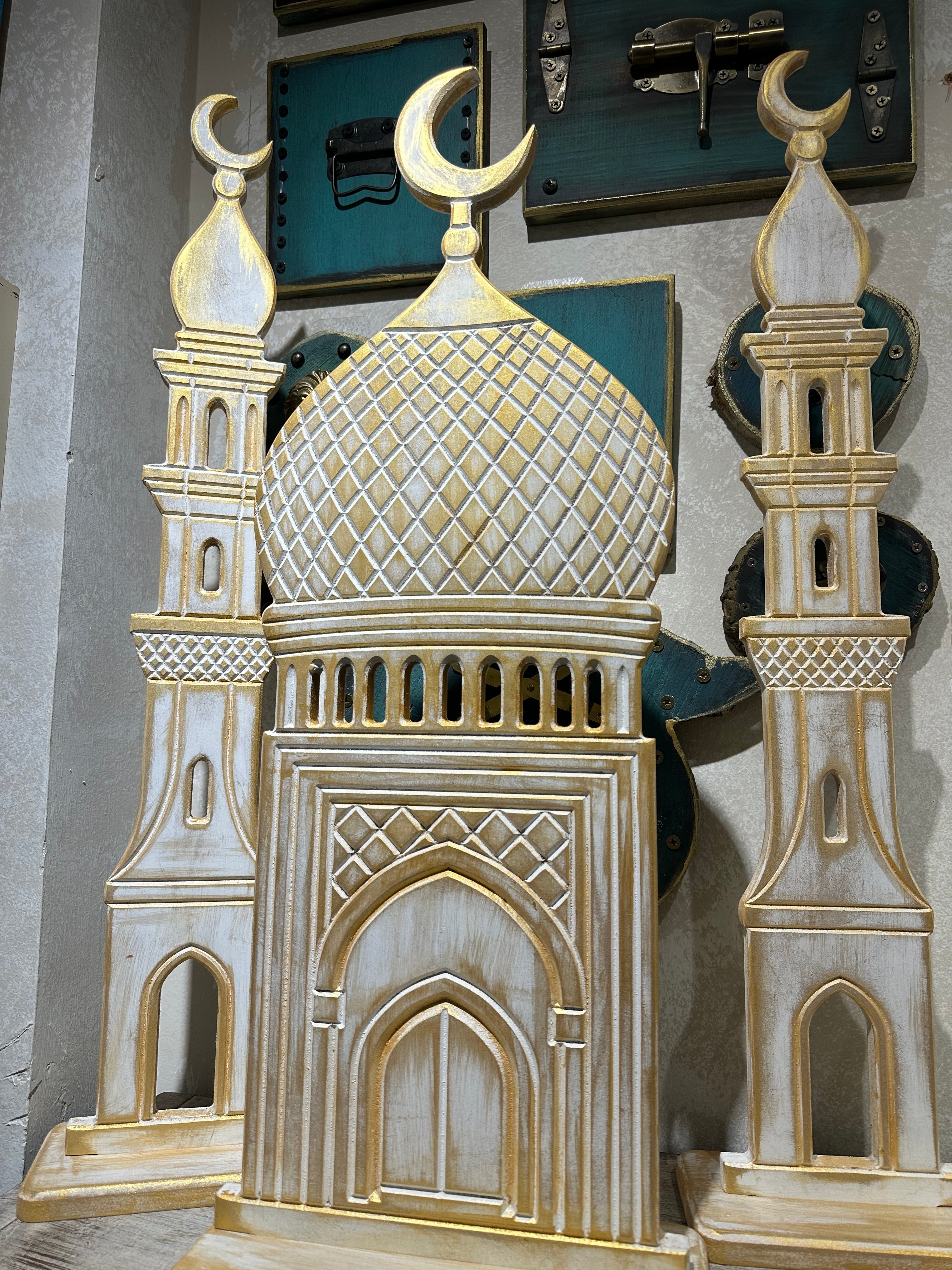 Noor Al Mihrab Set in shell white | Handmade Ramadan Decore