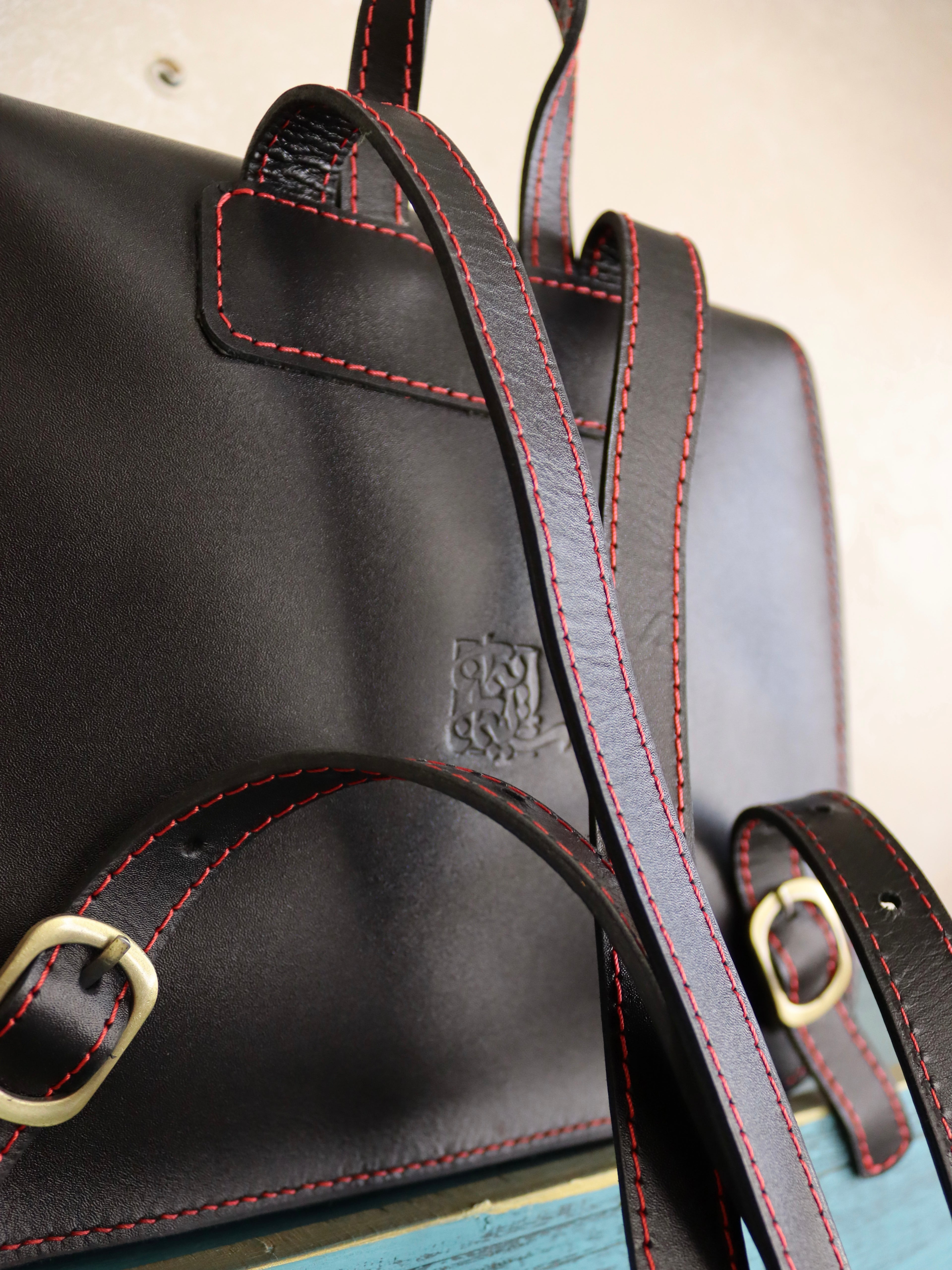 Backpack black x red