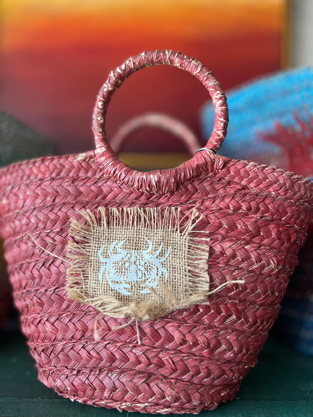 Wicker Bag Printed | Medium size