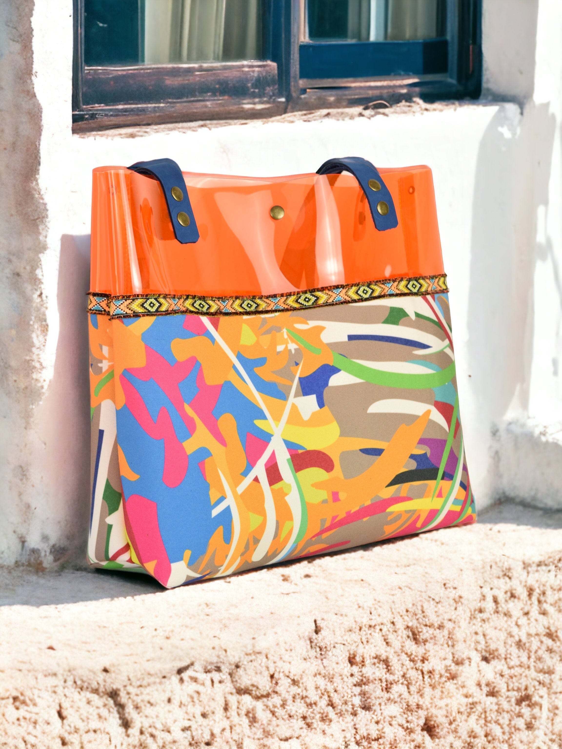 Orange Colorful Transparent Bag