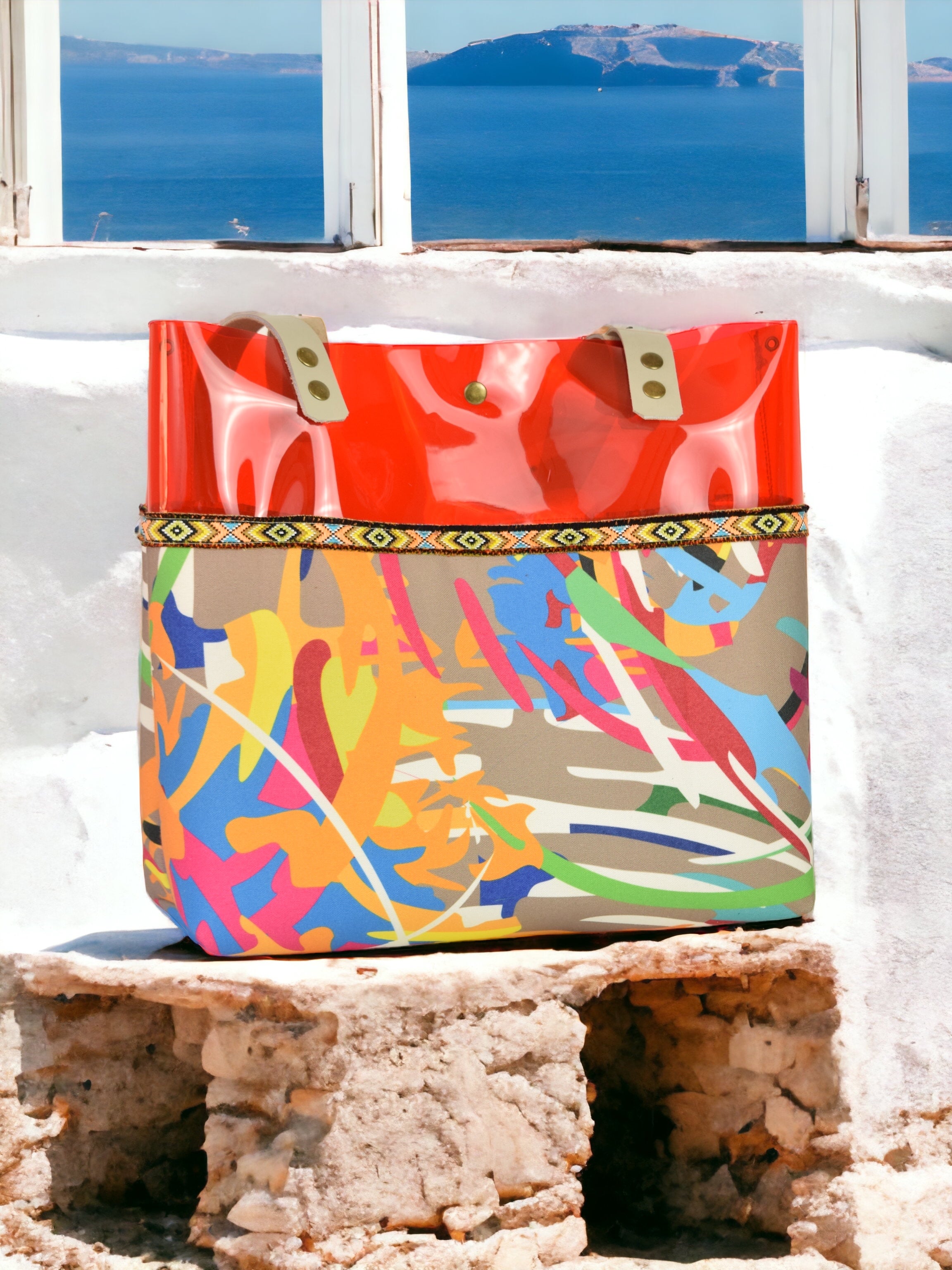 Red Colorful Transparent Bag