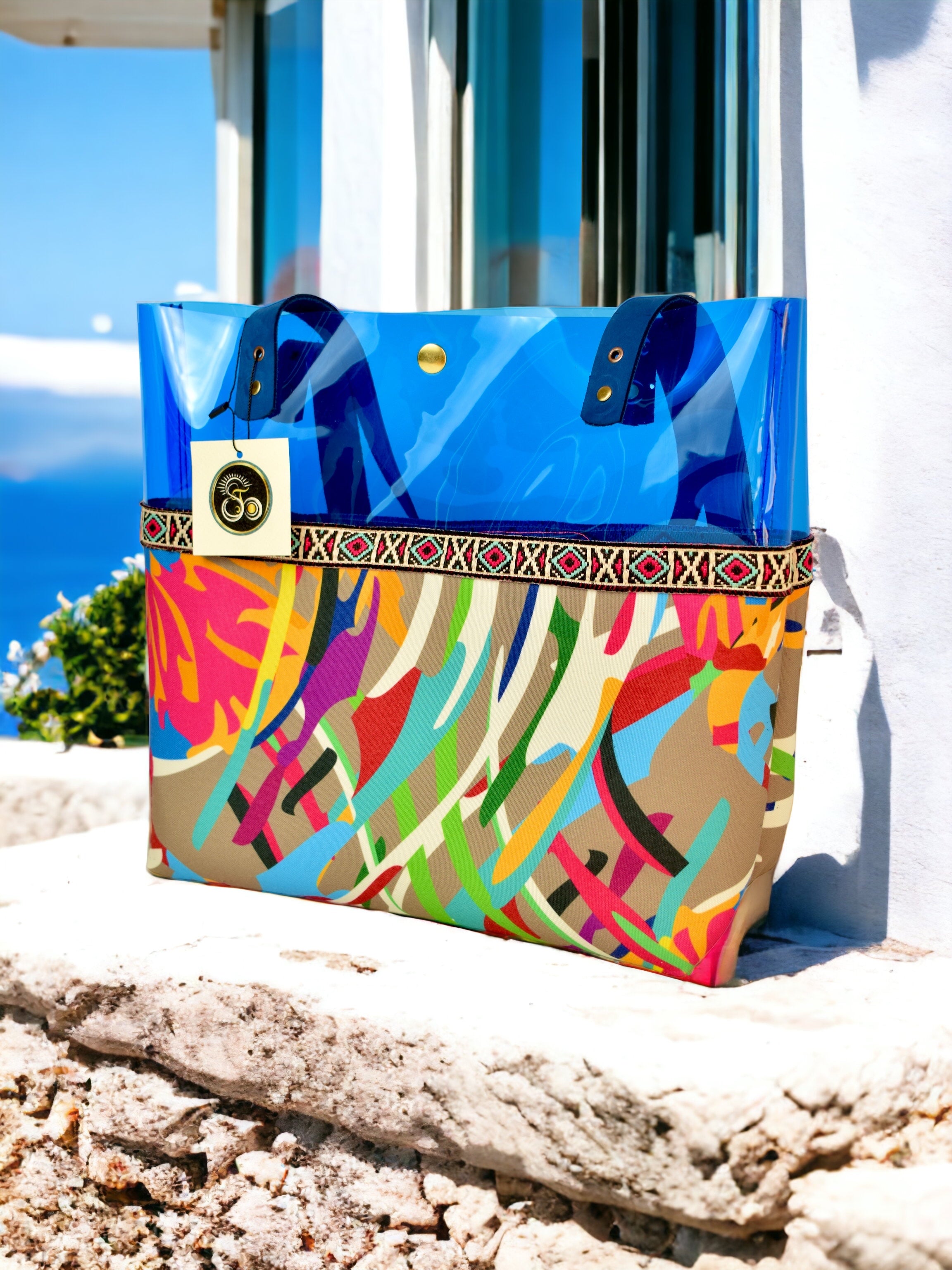 Blue Colorful Transparent Bag