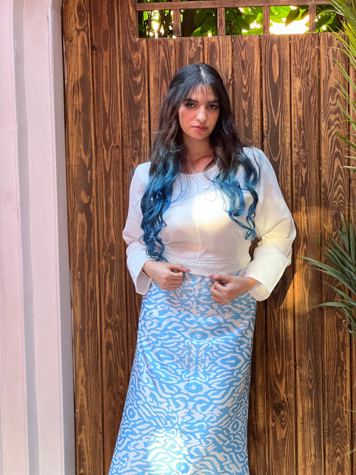 Baby Blue Satin Dress One Size