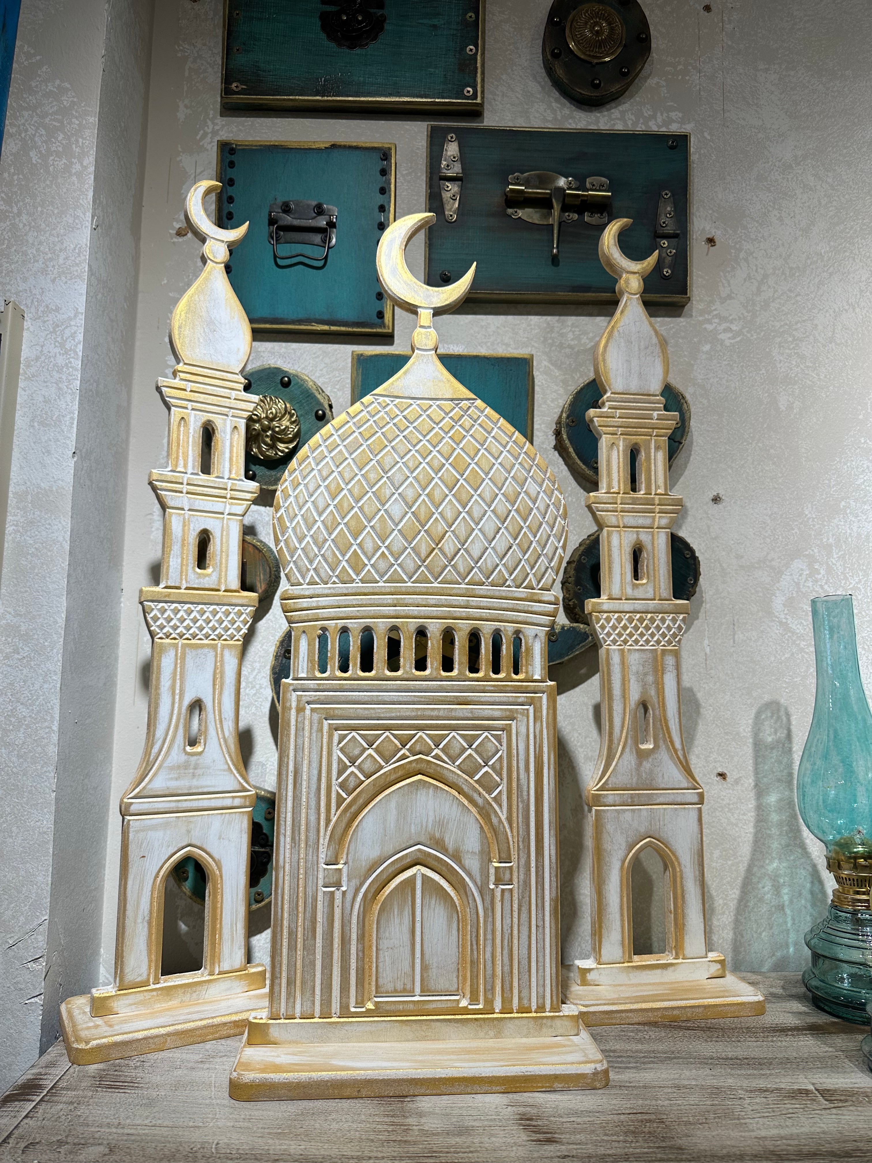 Noor Al Mihrab Set in shell white | Handmade Ramadan Decore