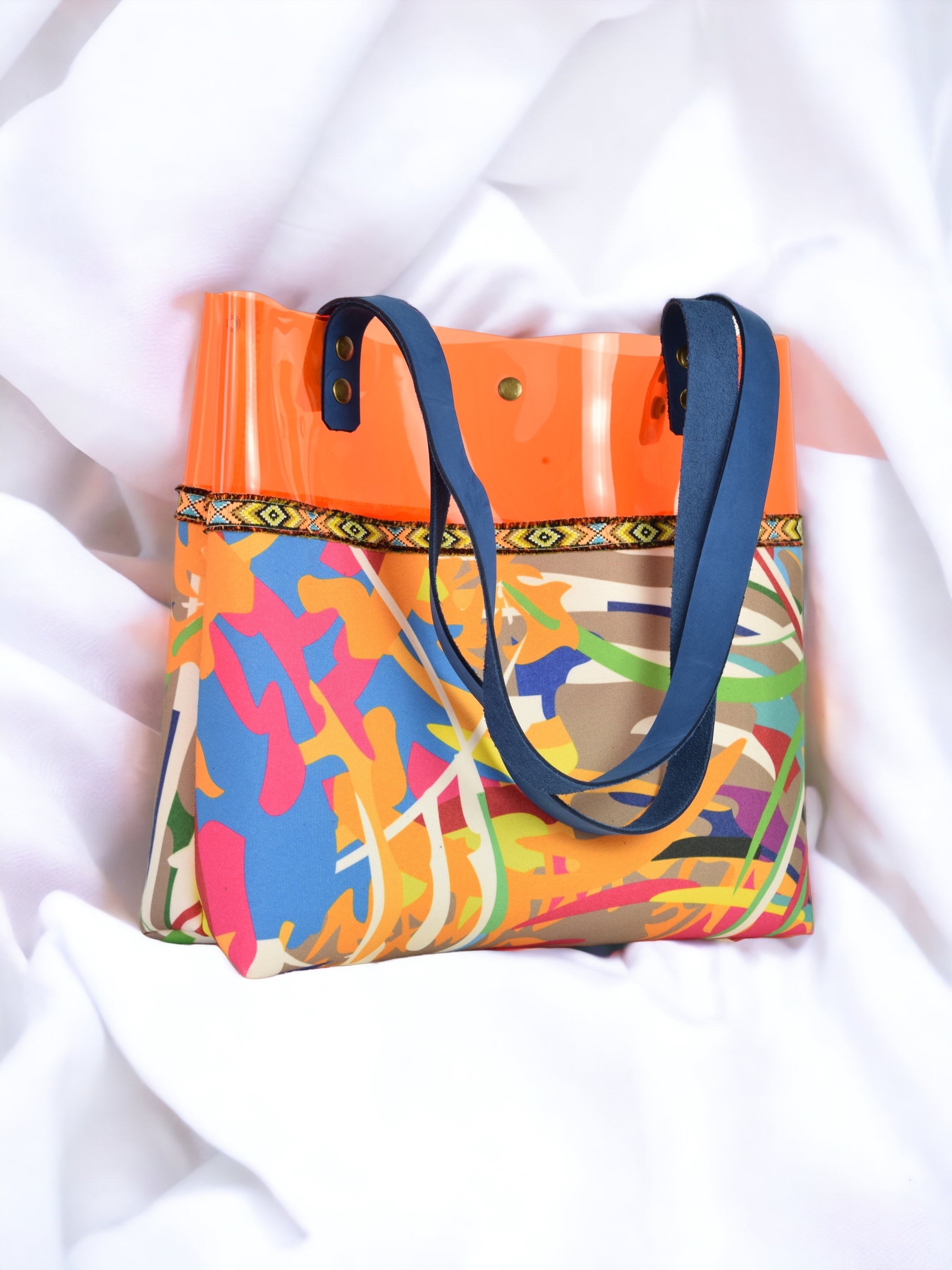 Orange Colorful Transparent Bag