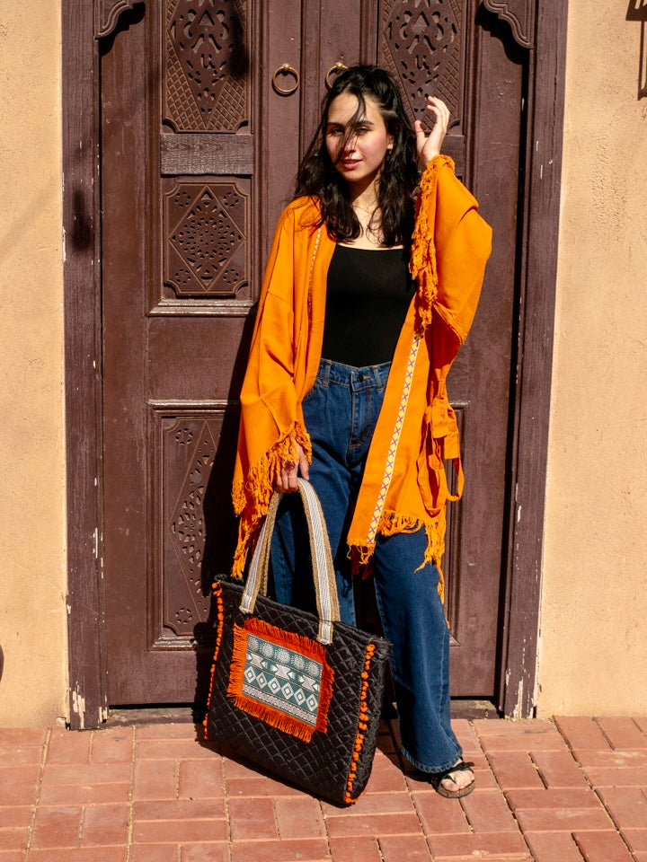 Orange Lenin cardigan