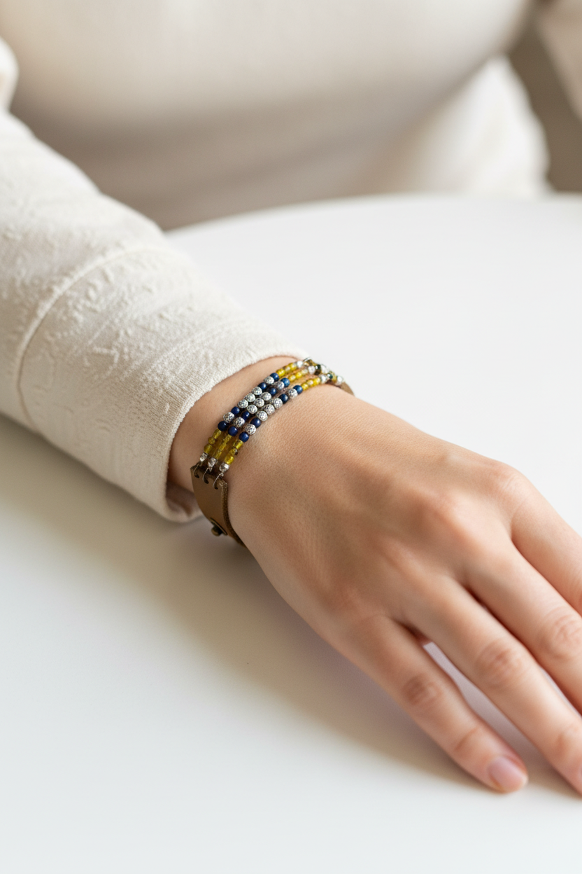 Brown bracelet with natural stones