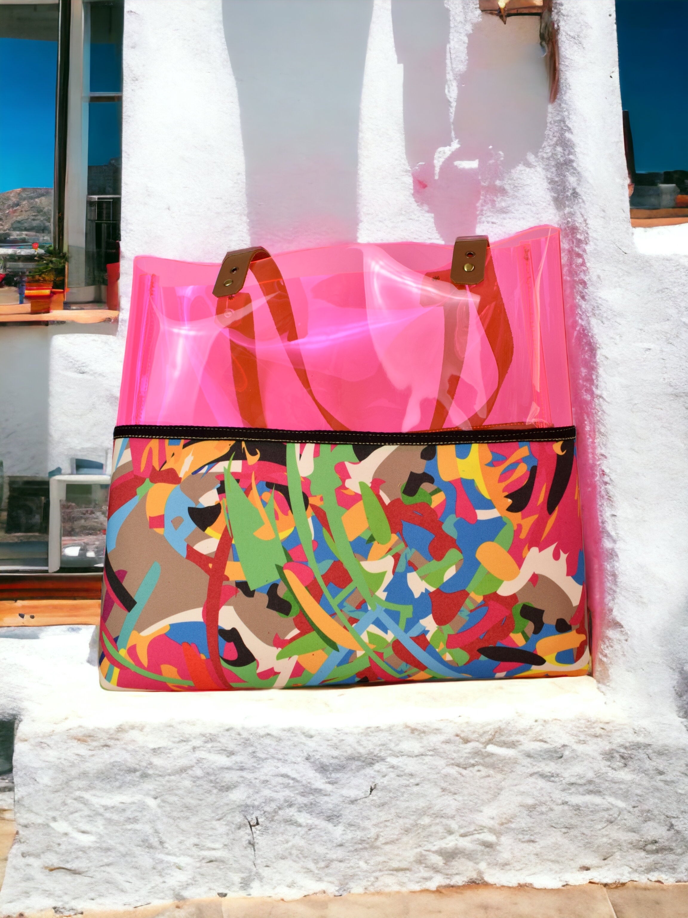 Pink Colorful Transparent Bag