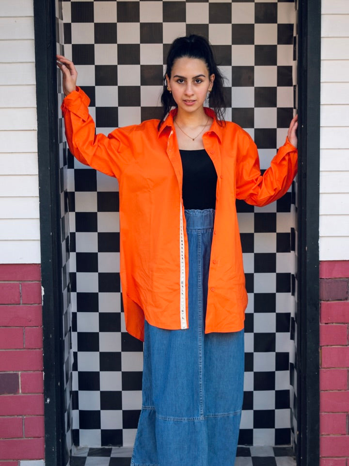 Orange O.S Popline Shirt