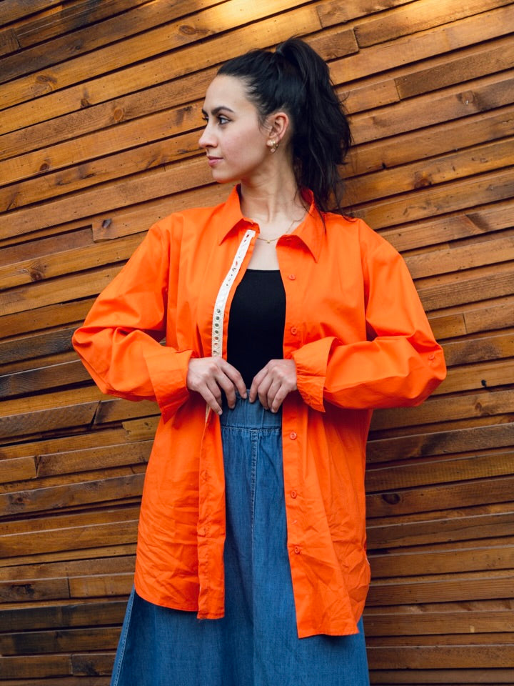 Orange O.S Popline Shirt