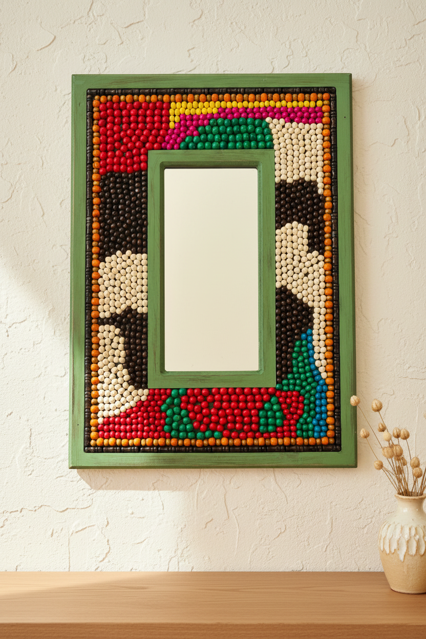 Green mosaic mirror 50*35 cm