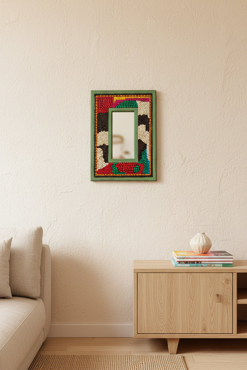 Green mosaic mirror 50*35 cm