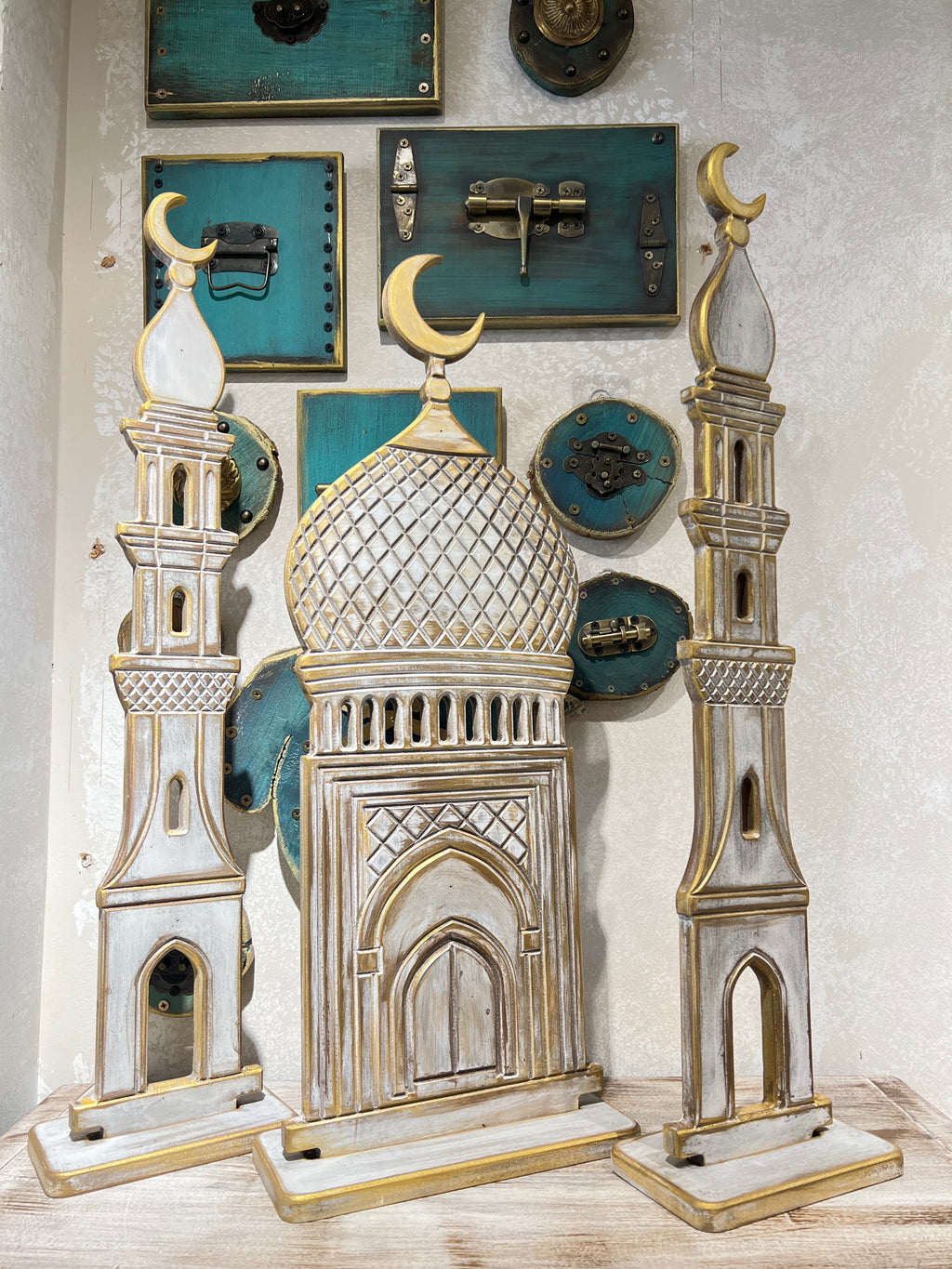 Noor Al Mihrab Set in white | Handmade Ramadan Decore