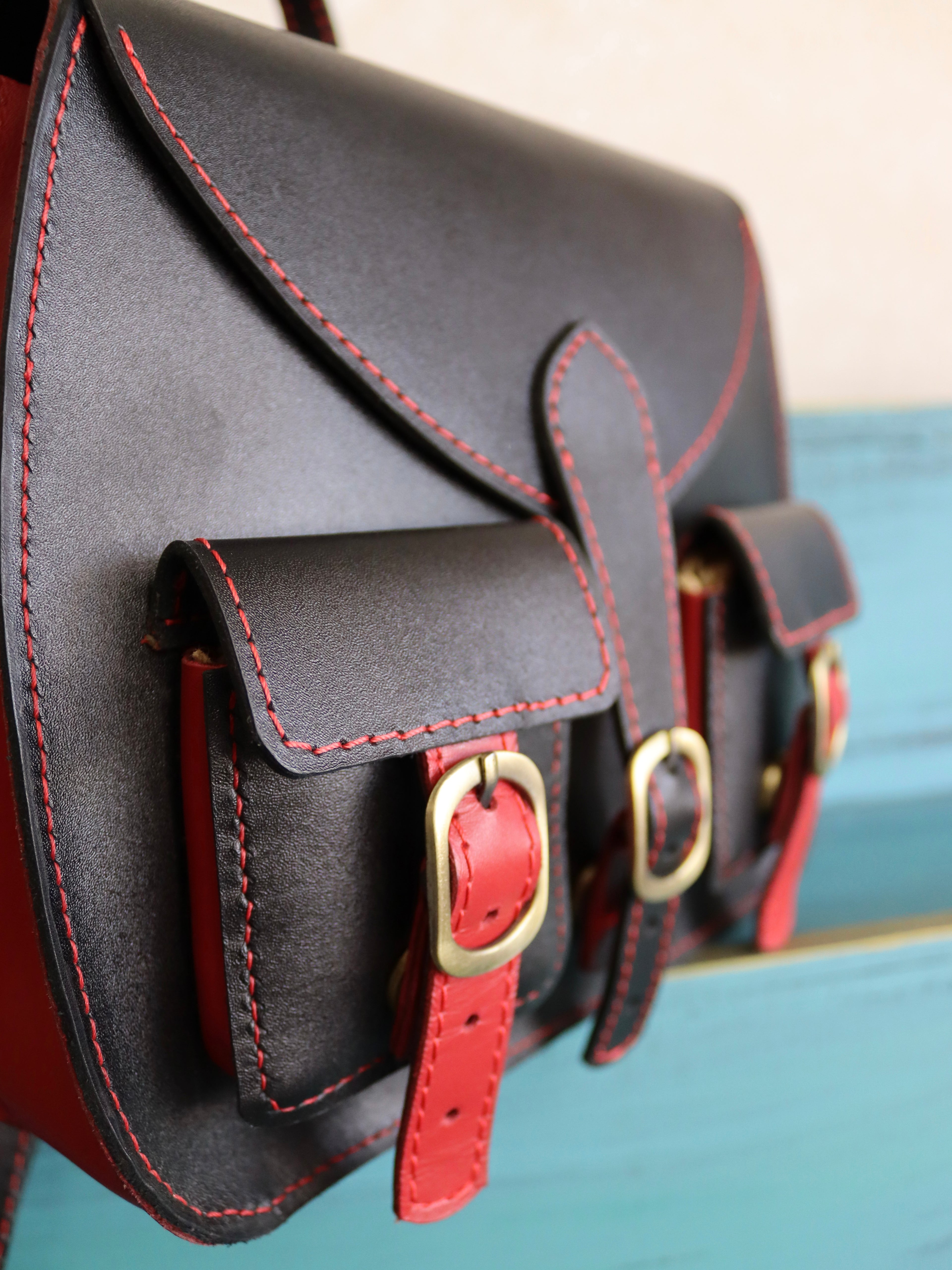 Backpack black x red