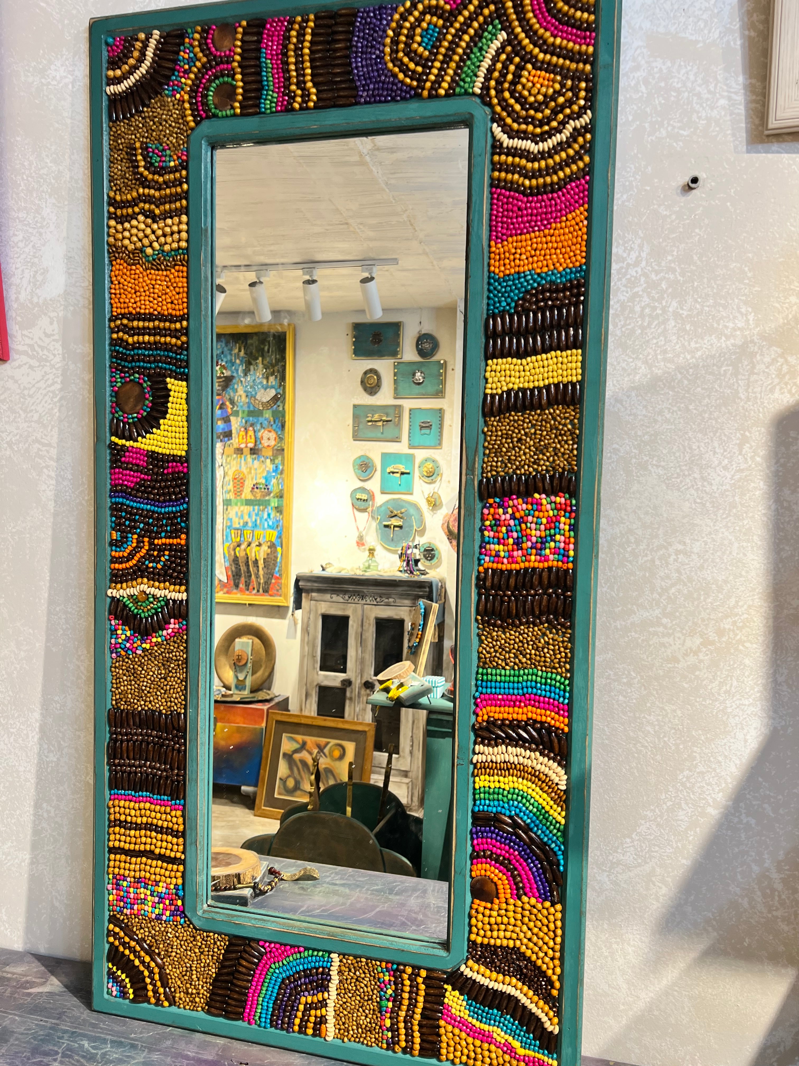 Teal mosaic mirror - Large Design 2