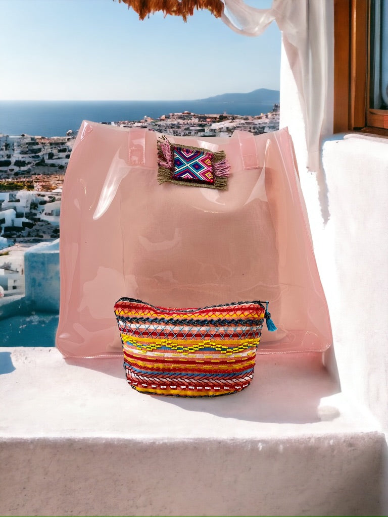 Pink transparent Bag 40*45*10