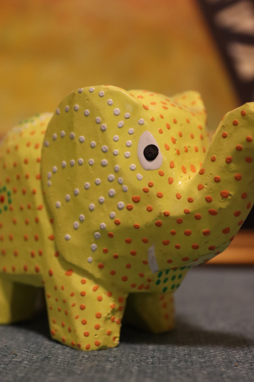 medium size wooden elephant