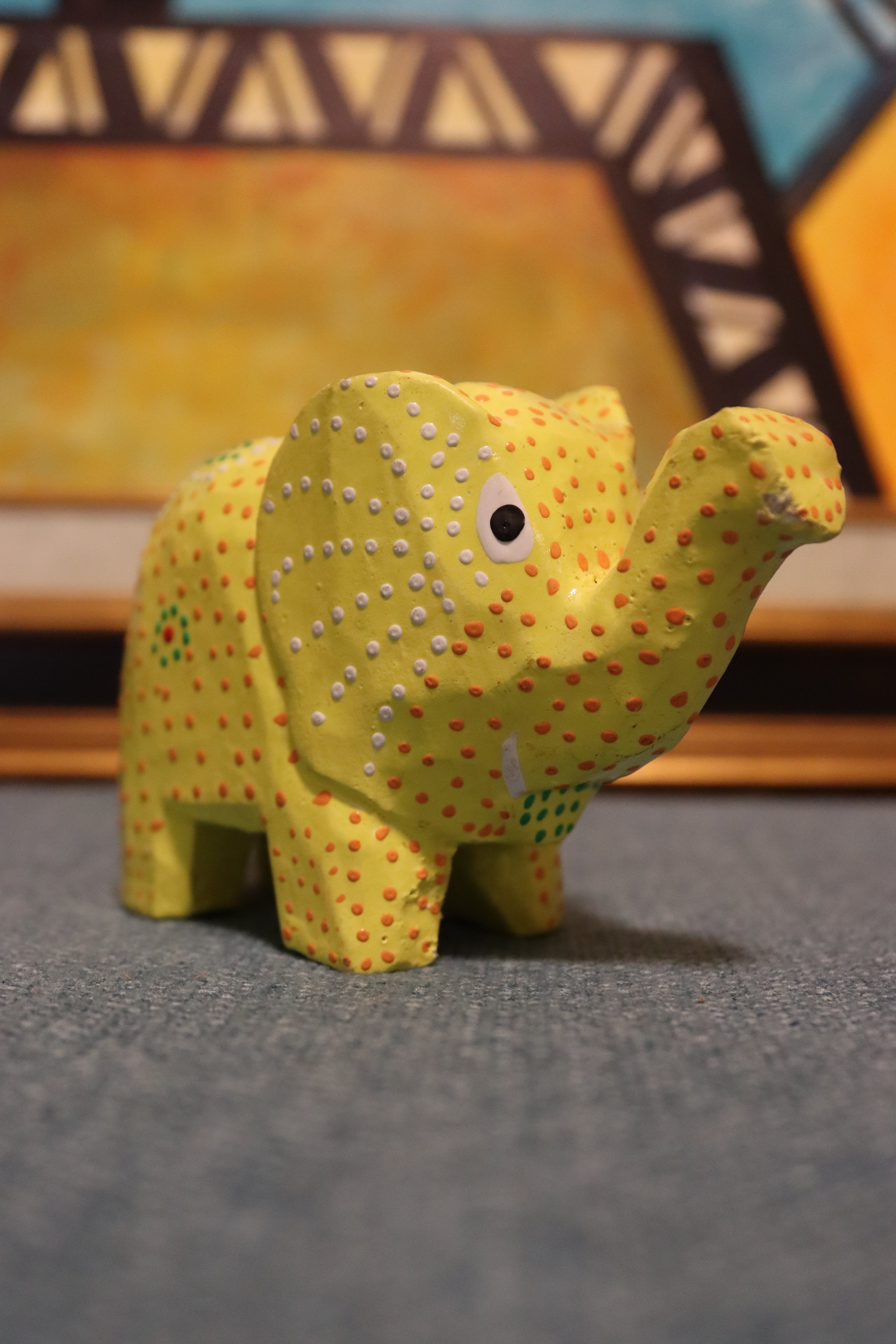 medium size wooden elephant